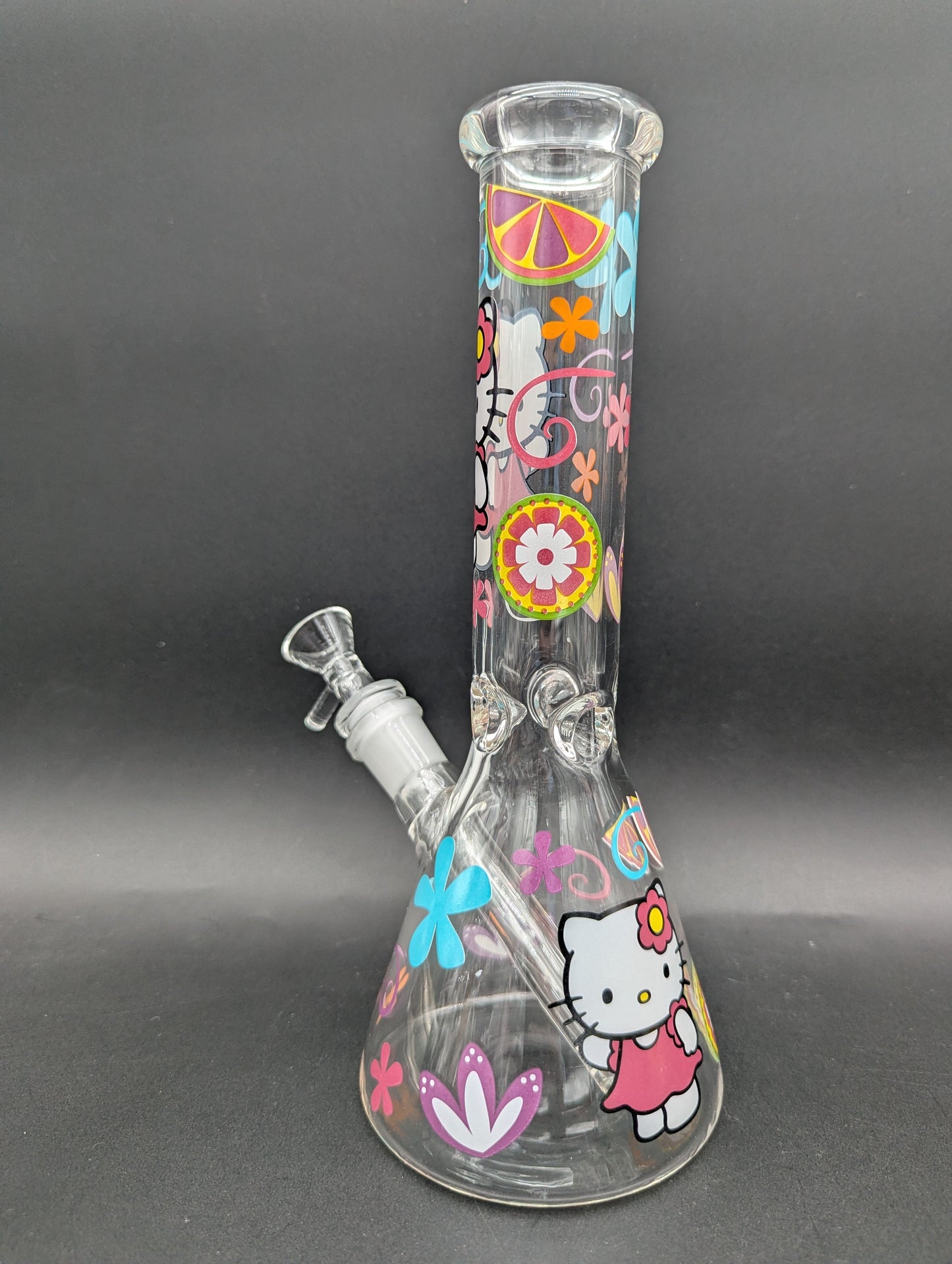 10" Colorful Kitty Graphic Beakers-Avernic Smoke Shop
