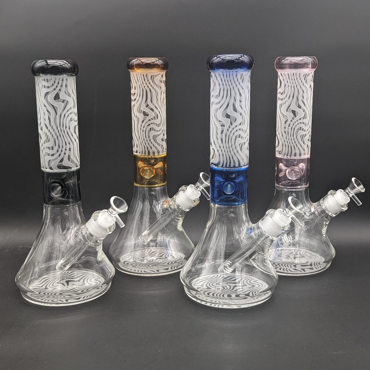 13" Wavy Sandblasted Color Accent Beaker
