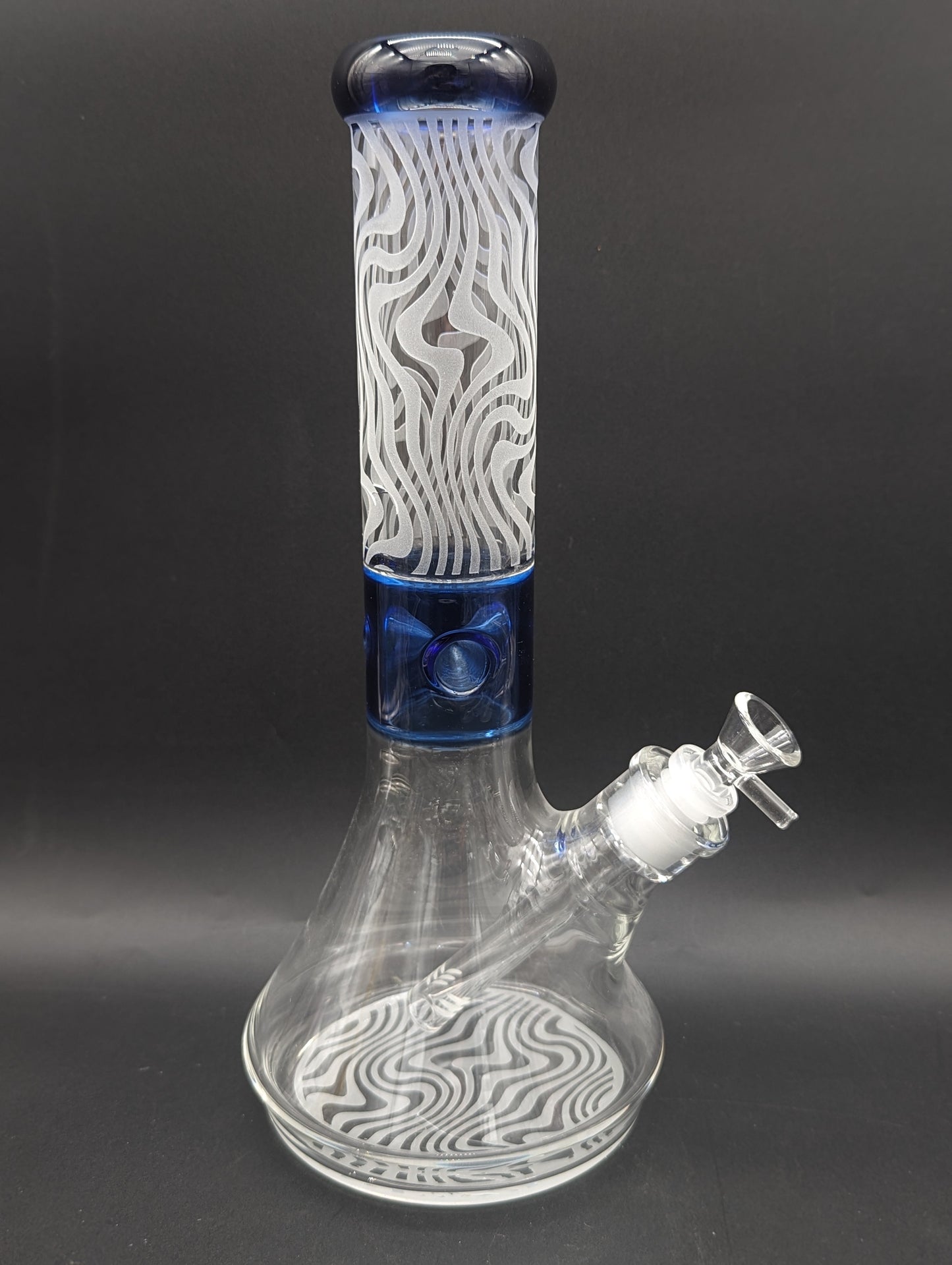 13" Wavy Sandblasted Color Accent Beaker