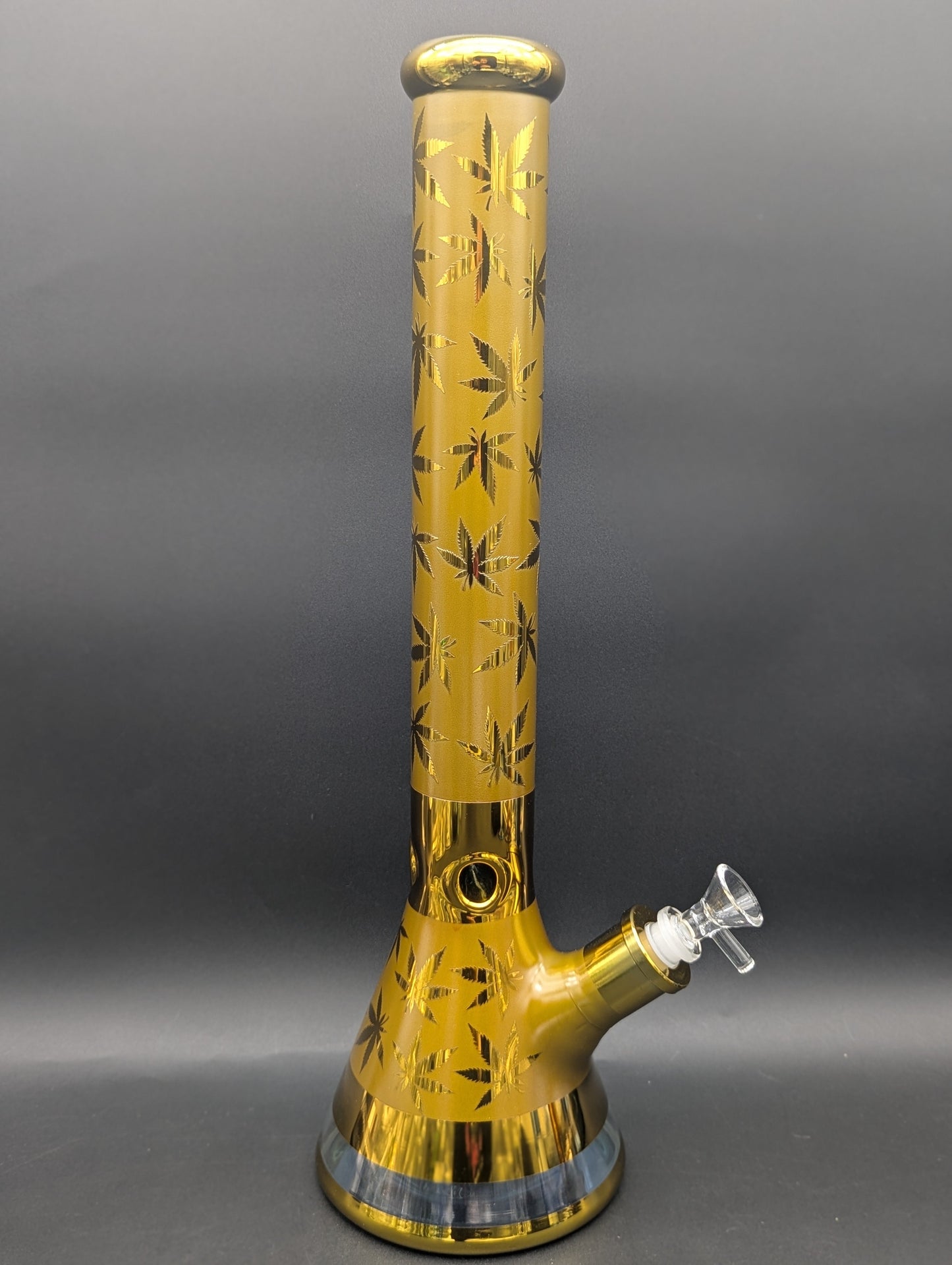 18" Iridescent Weed Leaf Beaker Bongs-Avernic Smoke Shop