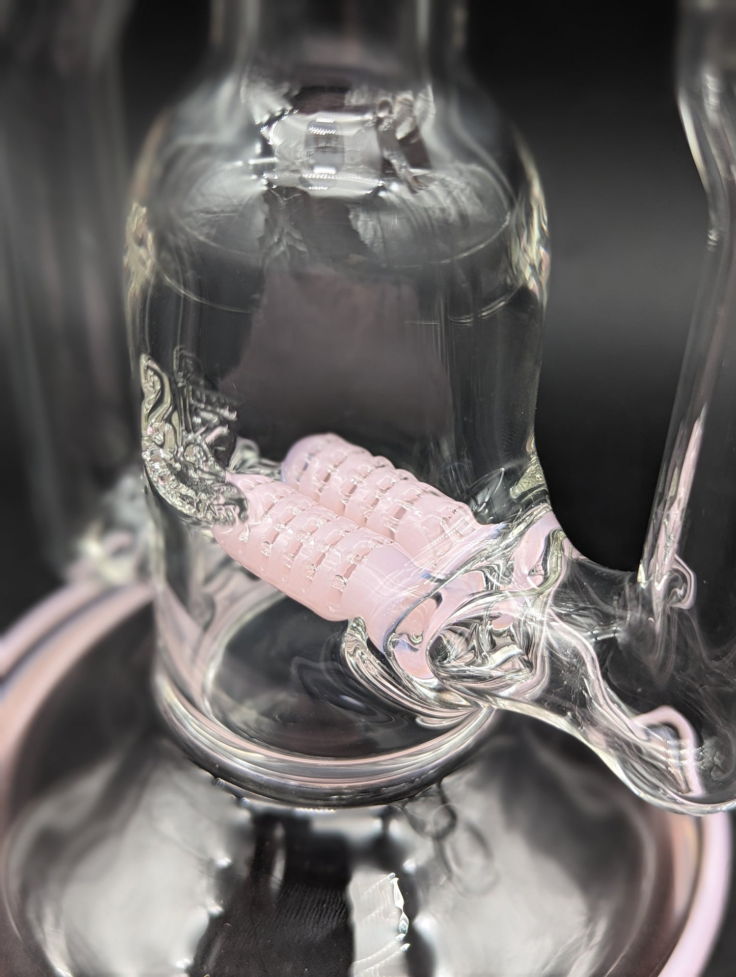 2K Glass 16" Dual Perc Recycler - Pink Cadillac
