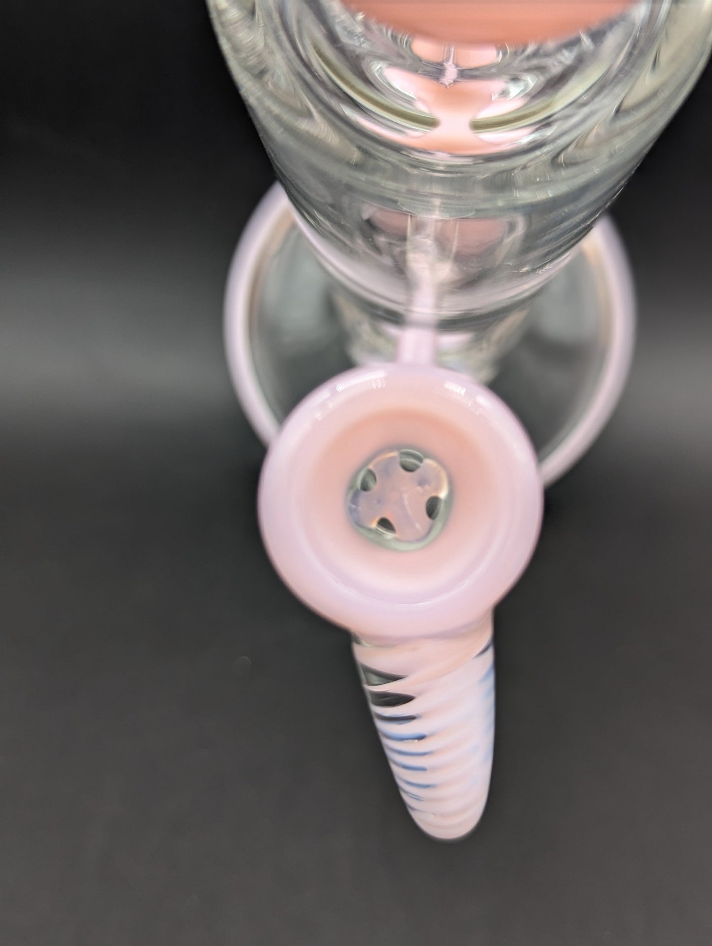 2K Glass 16" Dual Perc Recycler - Pink Cadillac