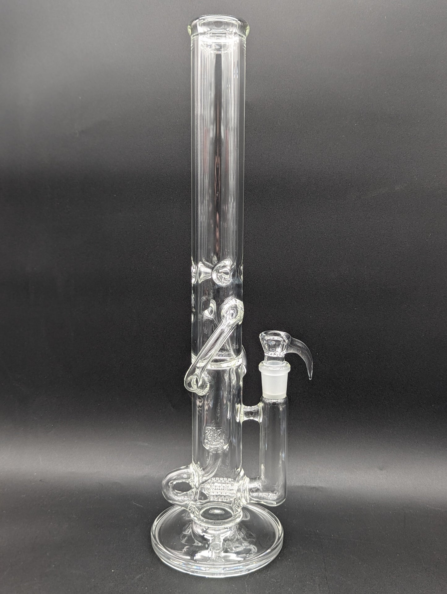 2K Glass 18" Threeline Recycler Bong