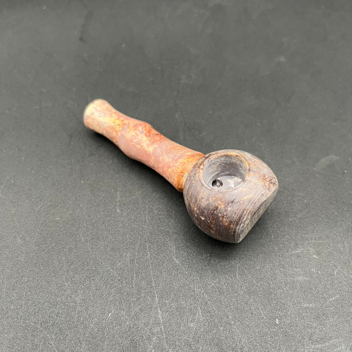 3" Round Head Marbled Stone Hand Pipe