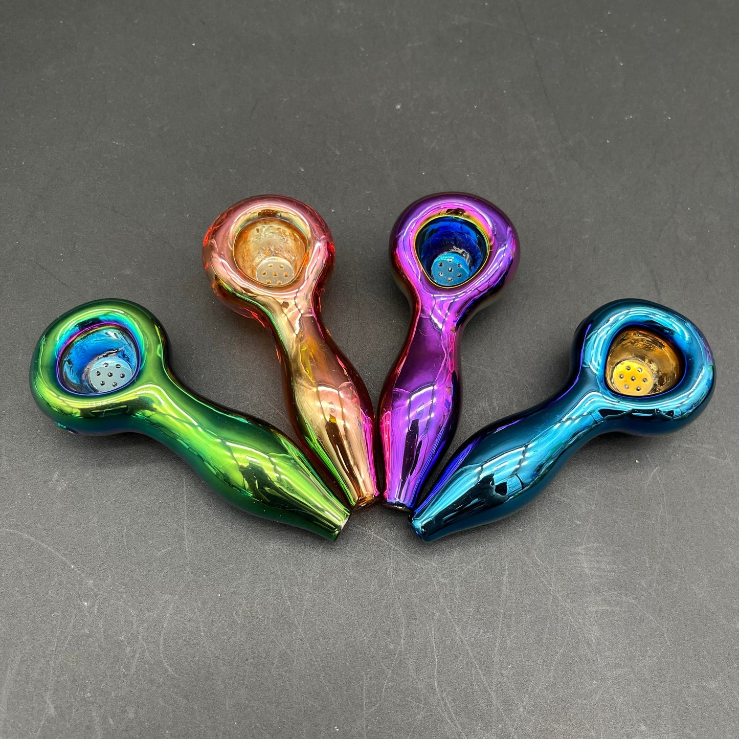 4" Chrome Gradient w/ Screen Hand Pipe