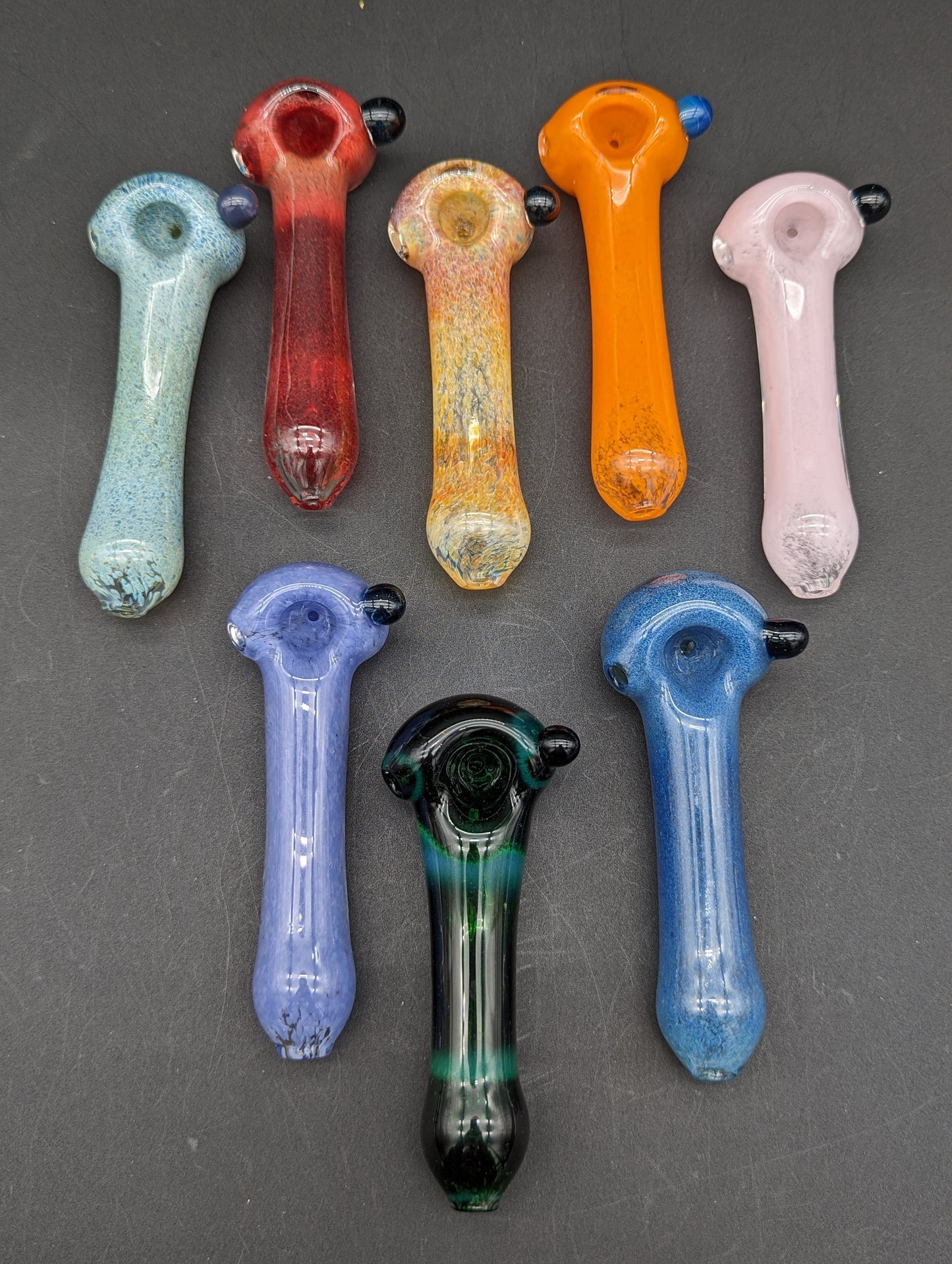 4" Fritted Spoon Pipes - by Branded Glass