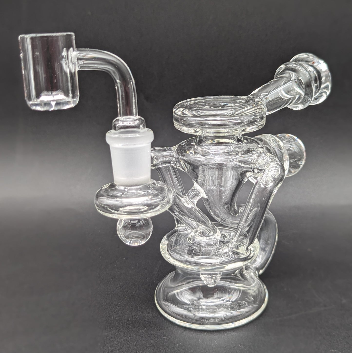 5" Clear Marble Recycler Dab Rig