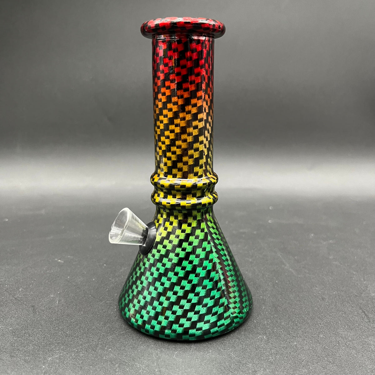 6" Rainbow Checker Pattern Mini Bubbler-Avernic Smoke Shop
