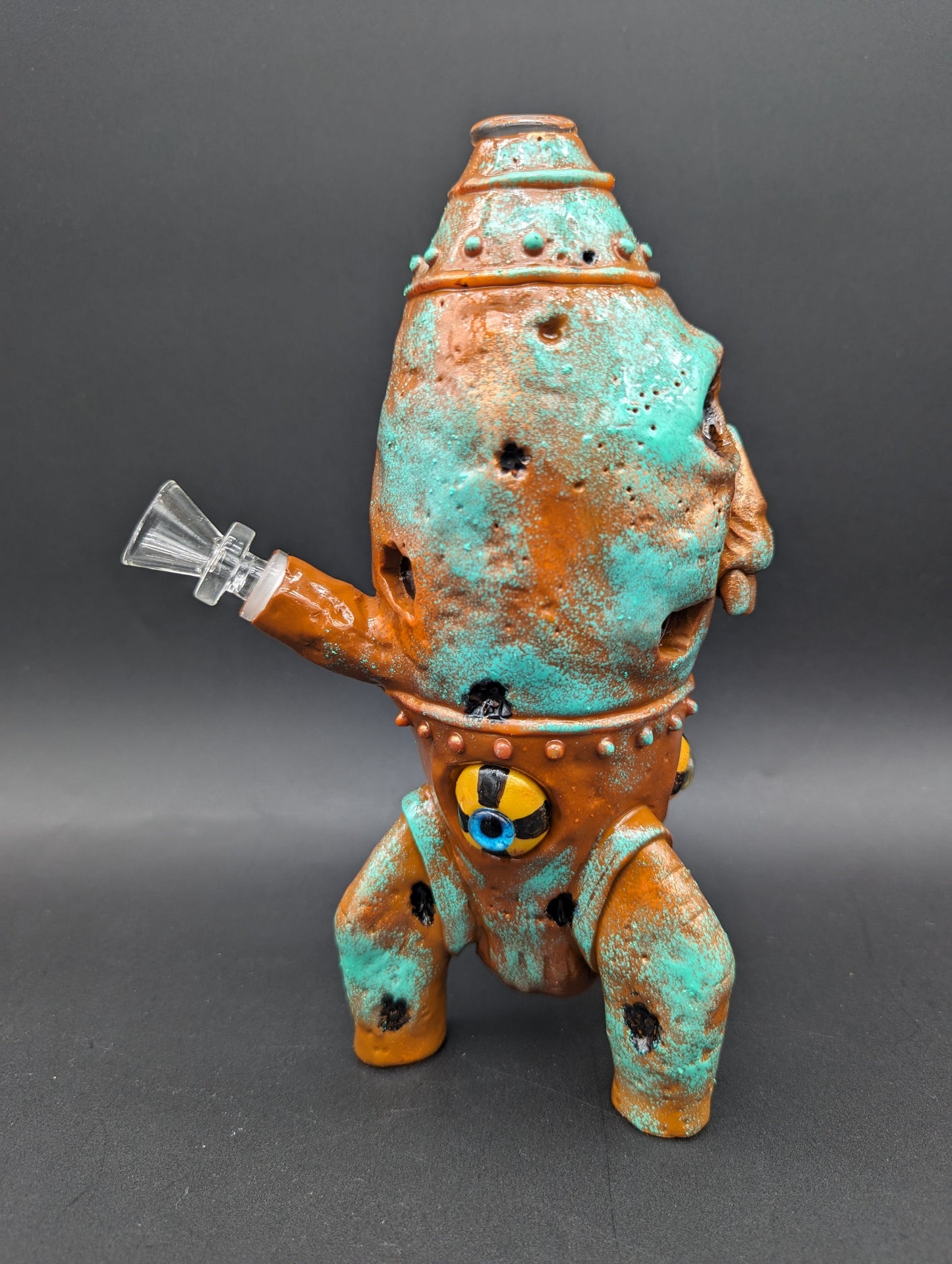 8" Radioactive Skull Rocket Bong