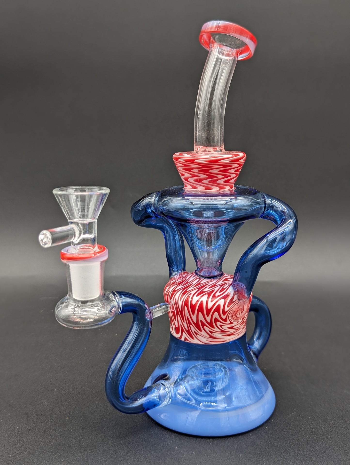 8.5" Peppermint Swirl Recycler Bong