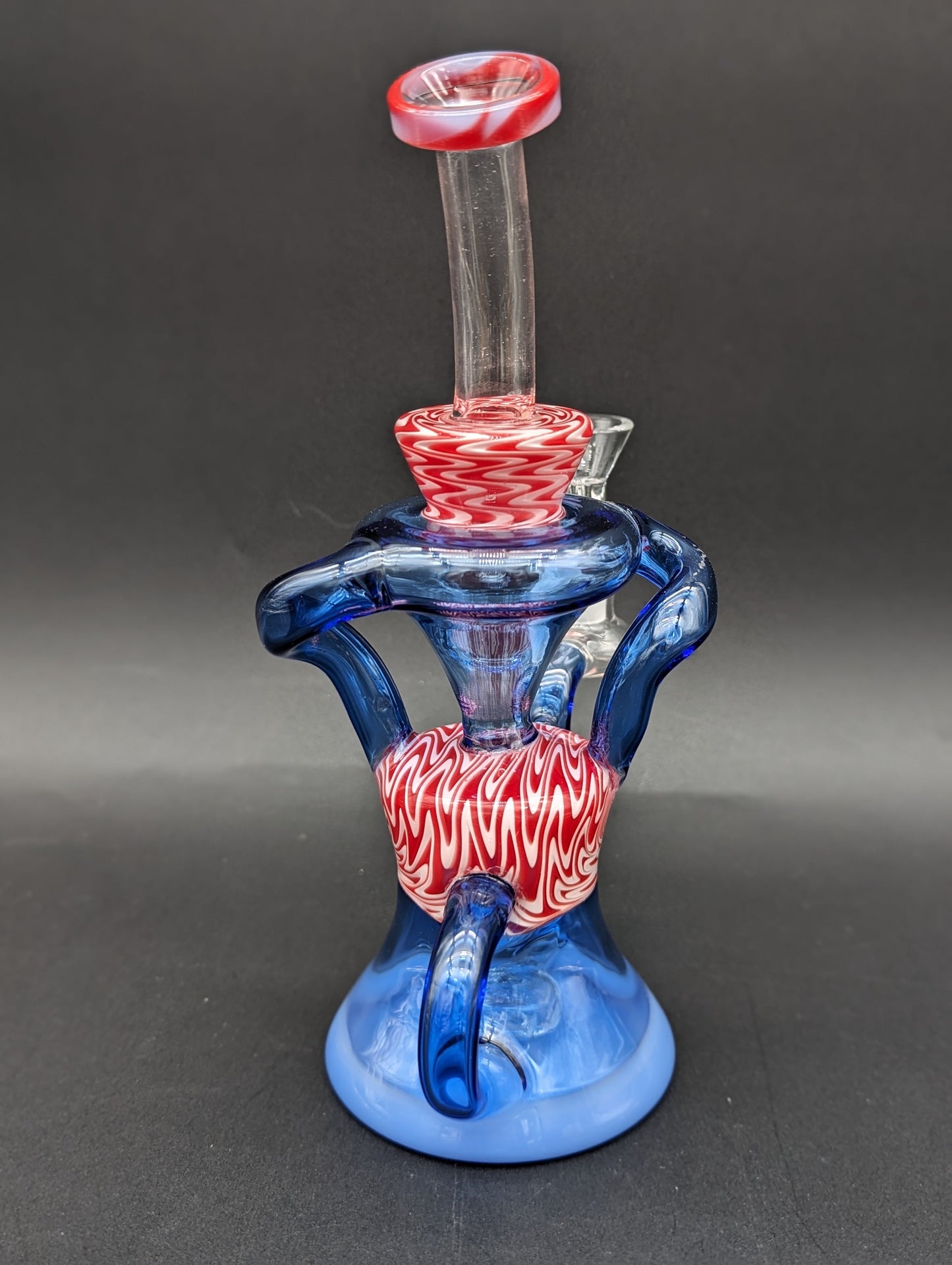 8.5" Peppermint Swirl Recycler Bong