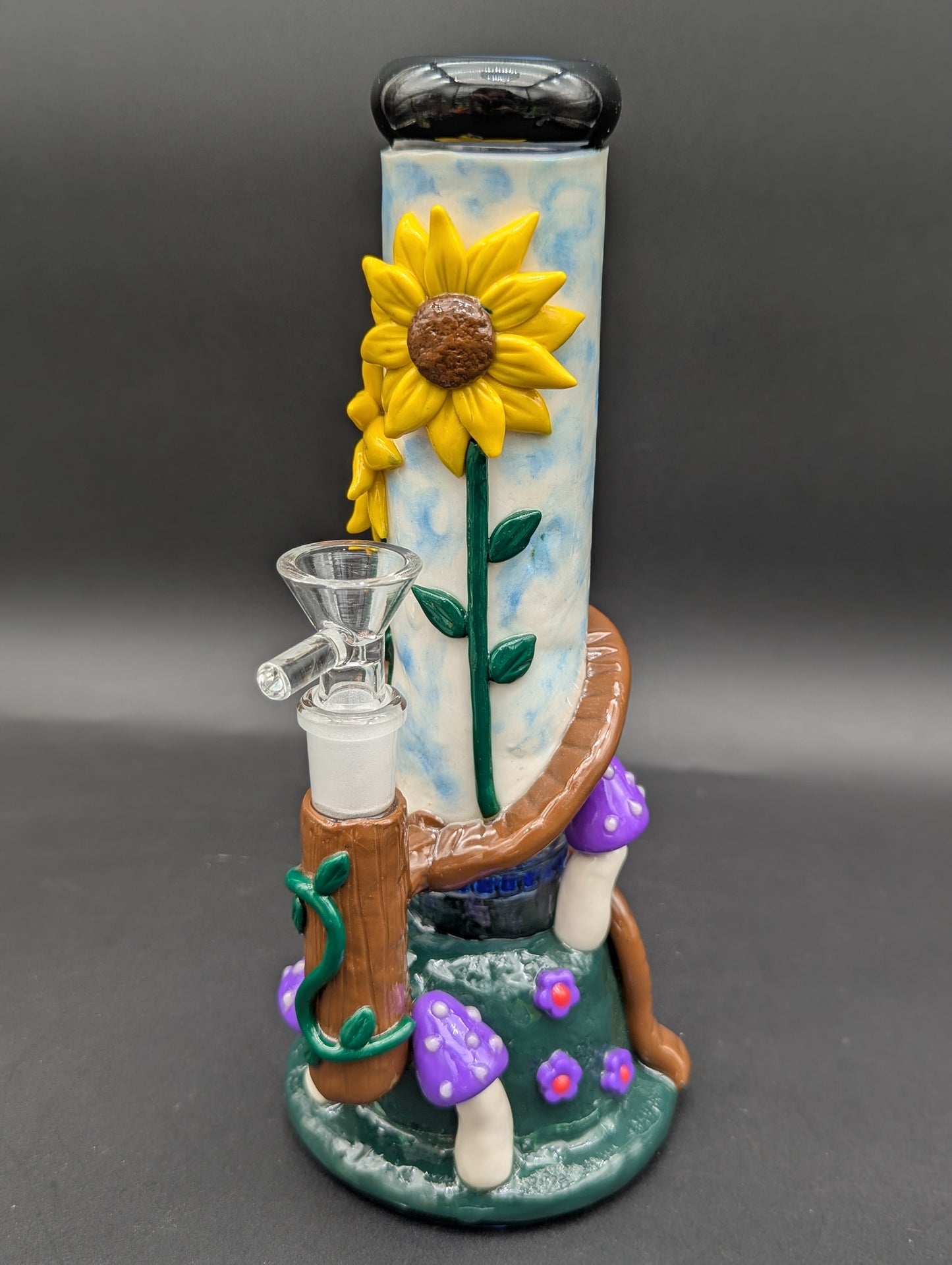9" 3D Sunflower Mushroom Bong-Avernic Smoke Shop
