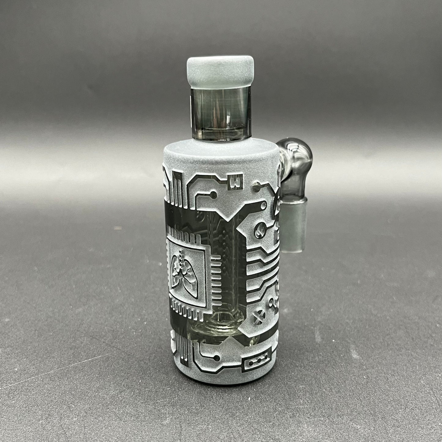 Milkyway Glass "Circuit Board" Wet Ash Catcher 14mm - Smoke