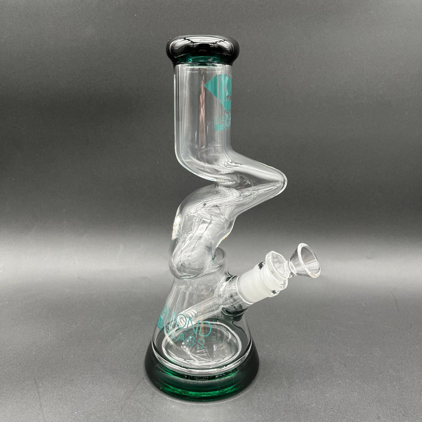 10" Diamond Glass Gold Zong Beaker-Avernic Smoke Shop