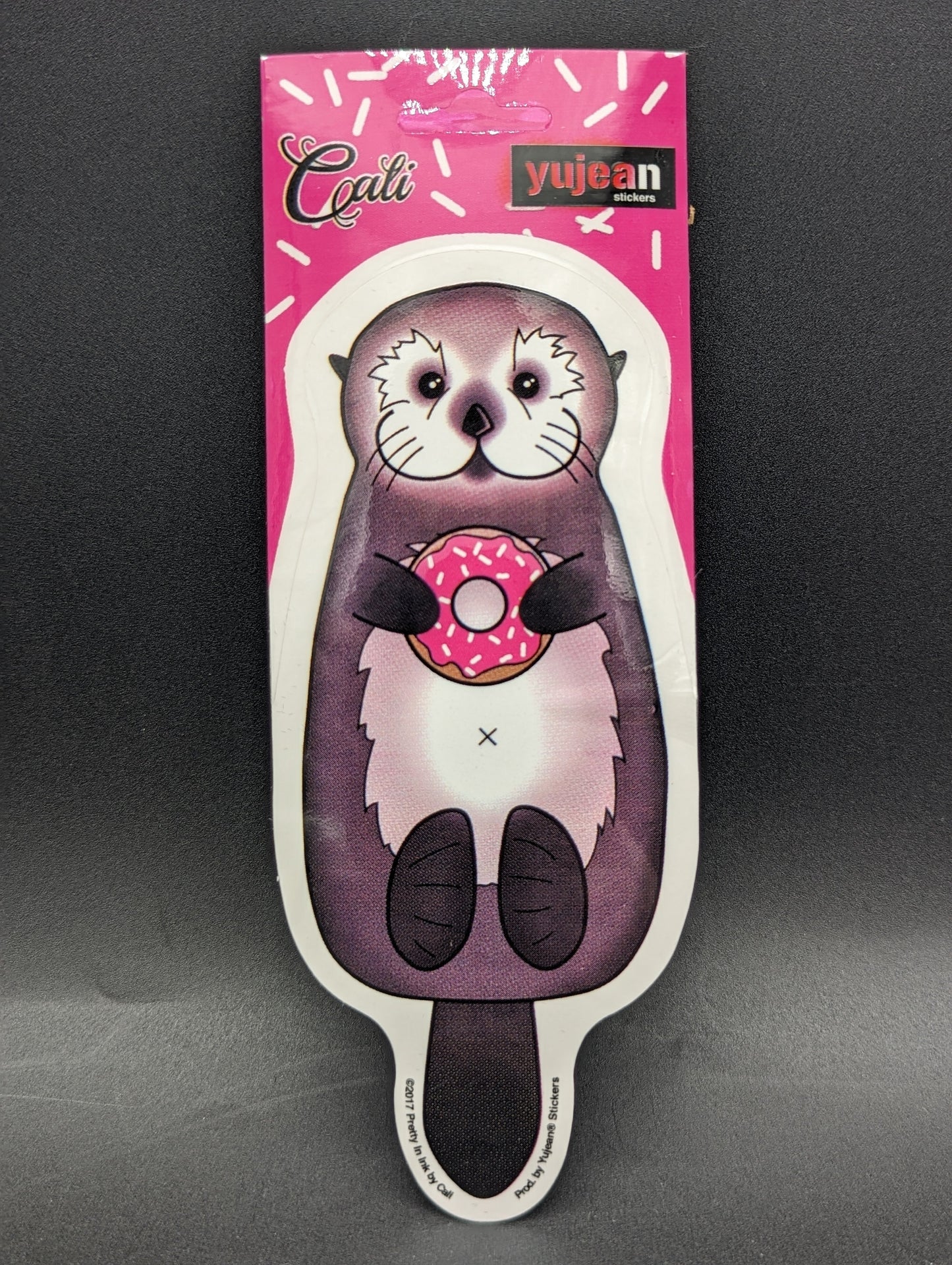 Cali Otter Donut Die-Cut Sticker | 6.5" x 2.75"