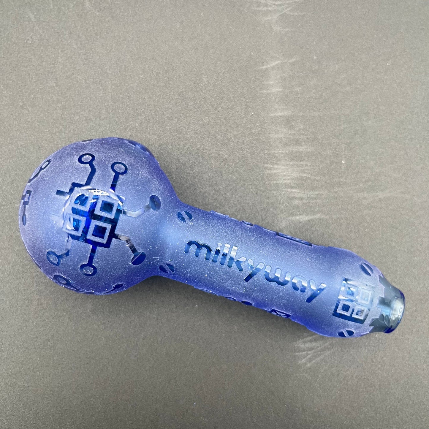 Circuitboard Light Blue Hand Pipe - Avernic Smoke Shop