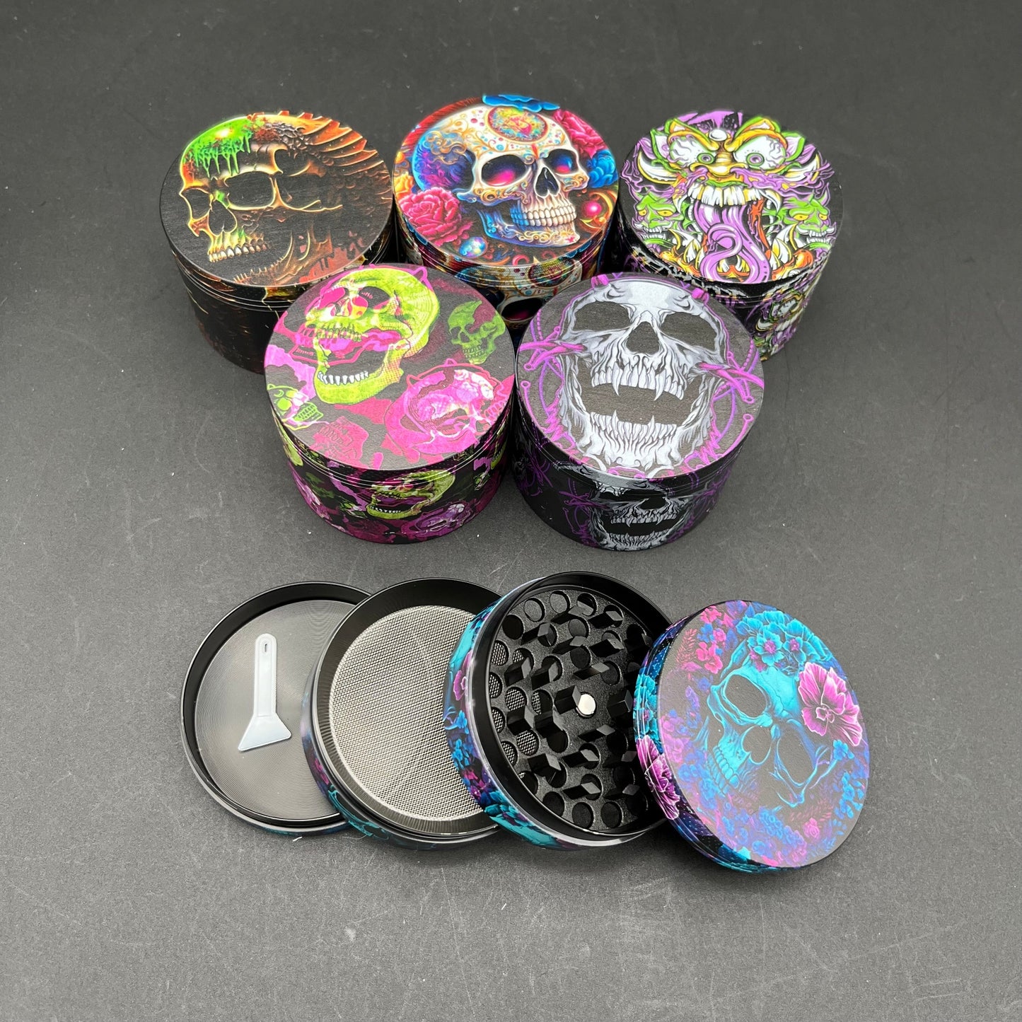 Crazy Skulls Full Design Herb Grinder 63mm