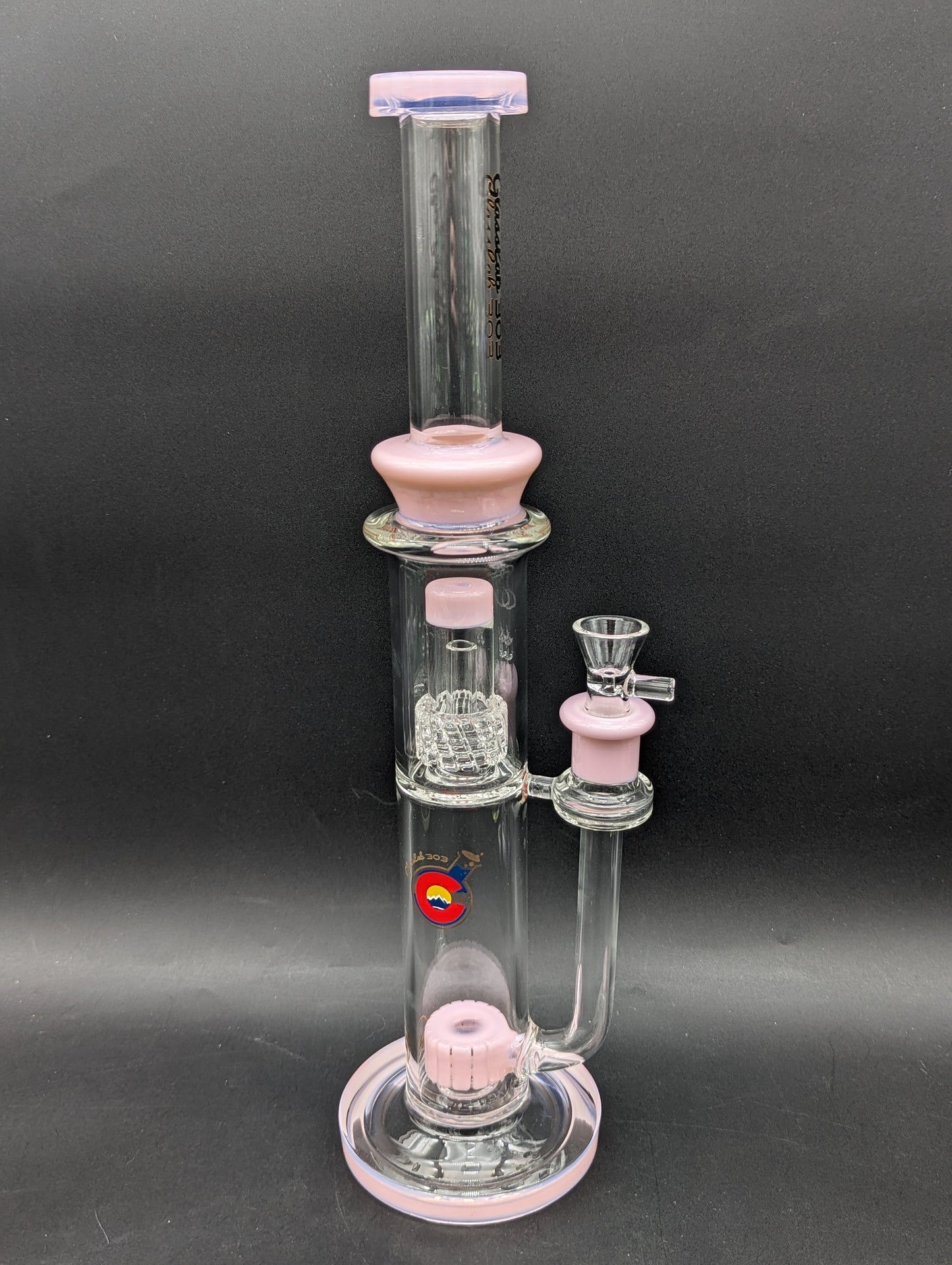 Glasslab 303 16" Dual Perc Straight Tube-Avernic Smoke Shop