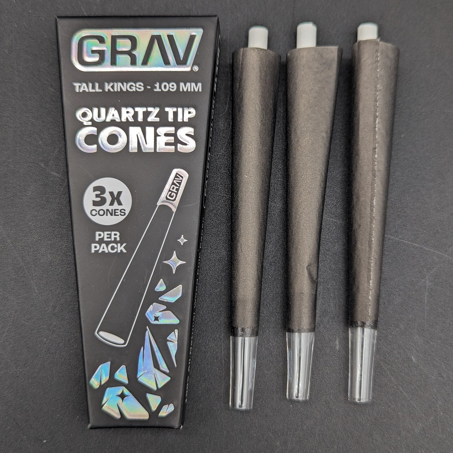 GRAV® - Tall Kings Pre-Rolled Cones with Quartz Tip (3ct)