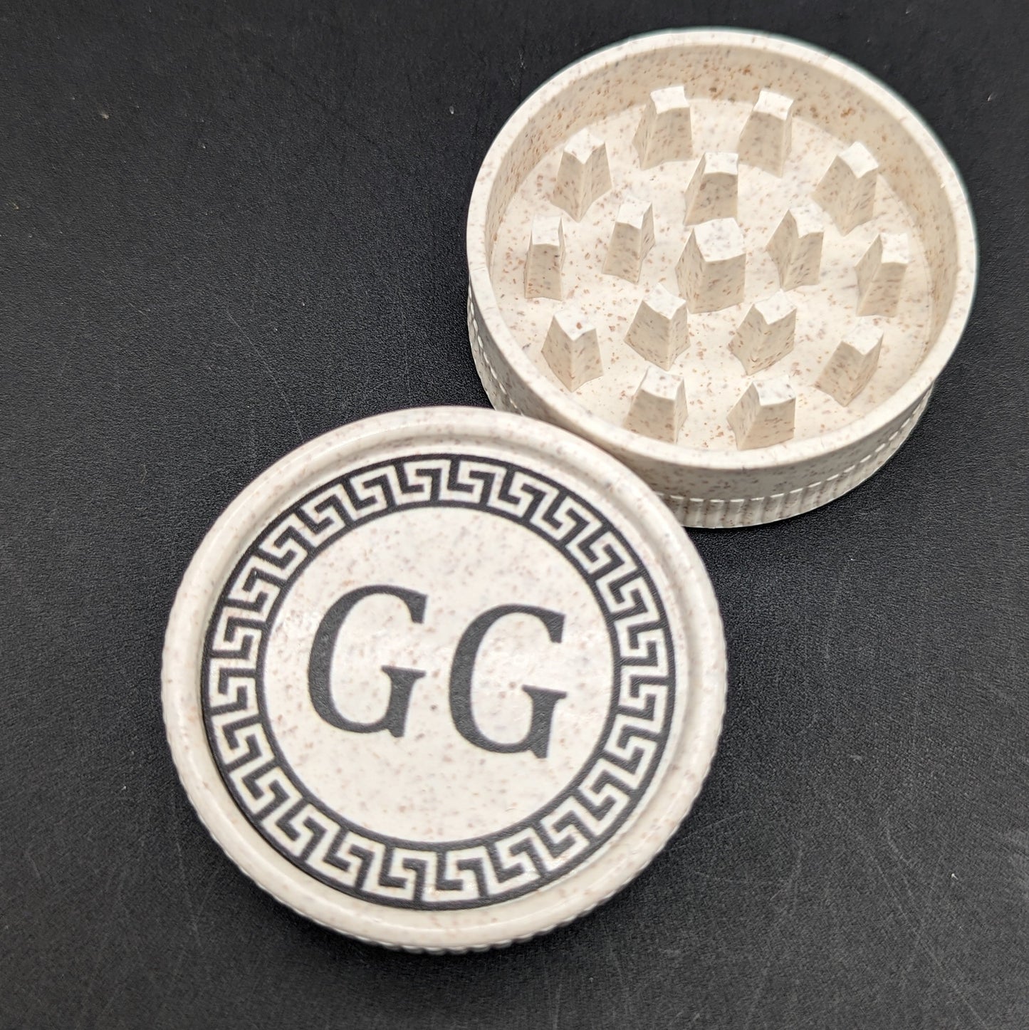 Greek Glass 2 Piece Hemp Grinder