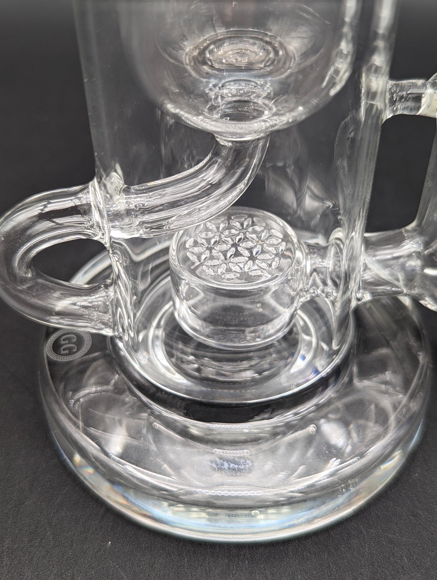 Greek Glass 7.5" Klein Recycler Rig