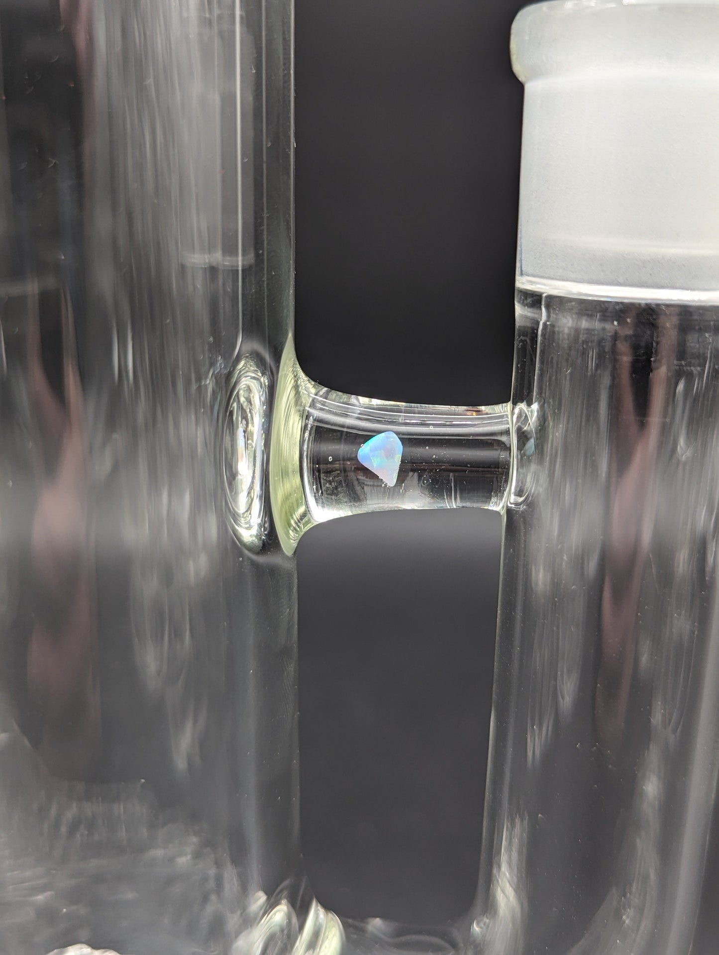 Greek Glass Dual Grid Natty Neck w/ Opal-Avernic Smoke Shop