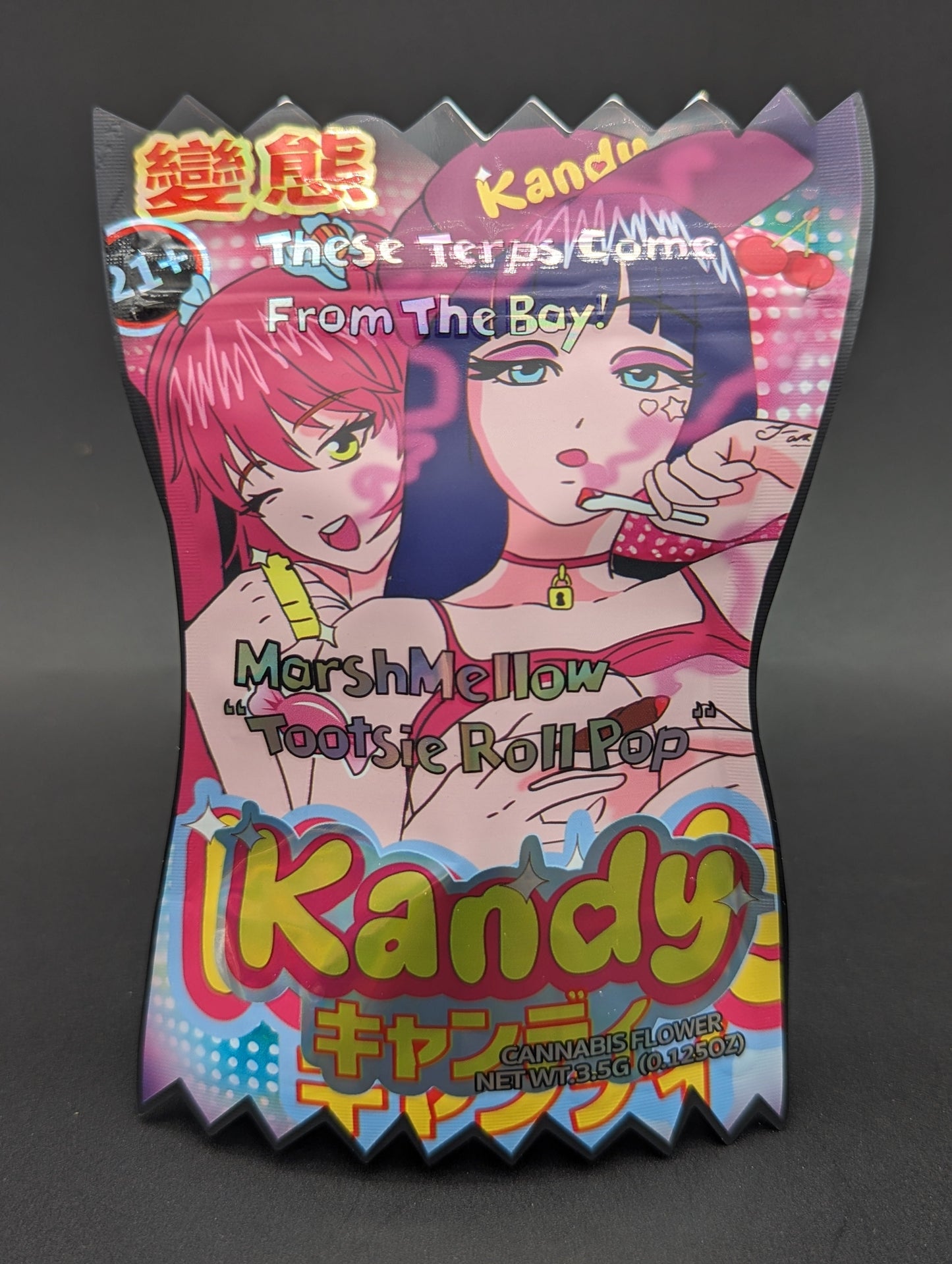 Marshmallow Tootsie Roll Pop 3.5g Mylar Bags + Boxes