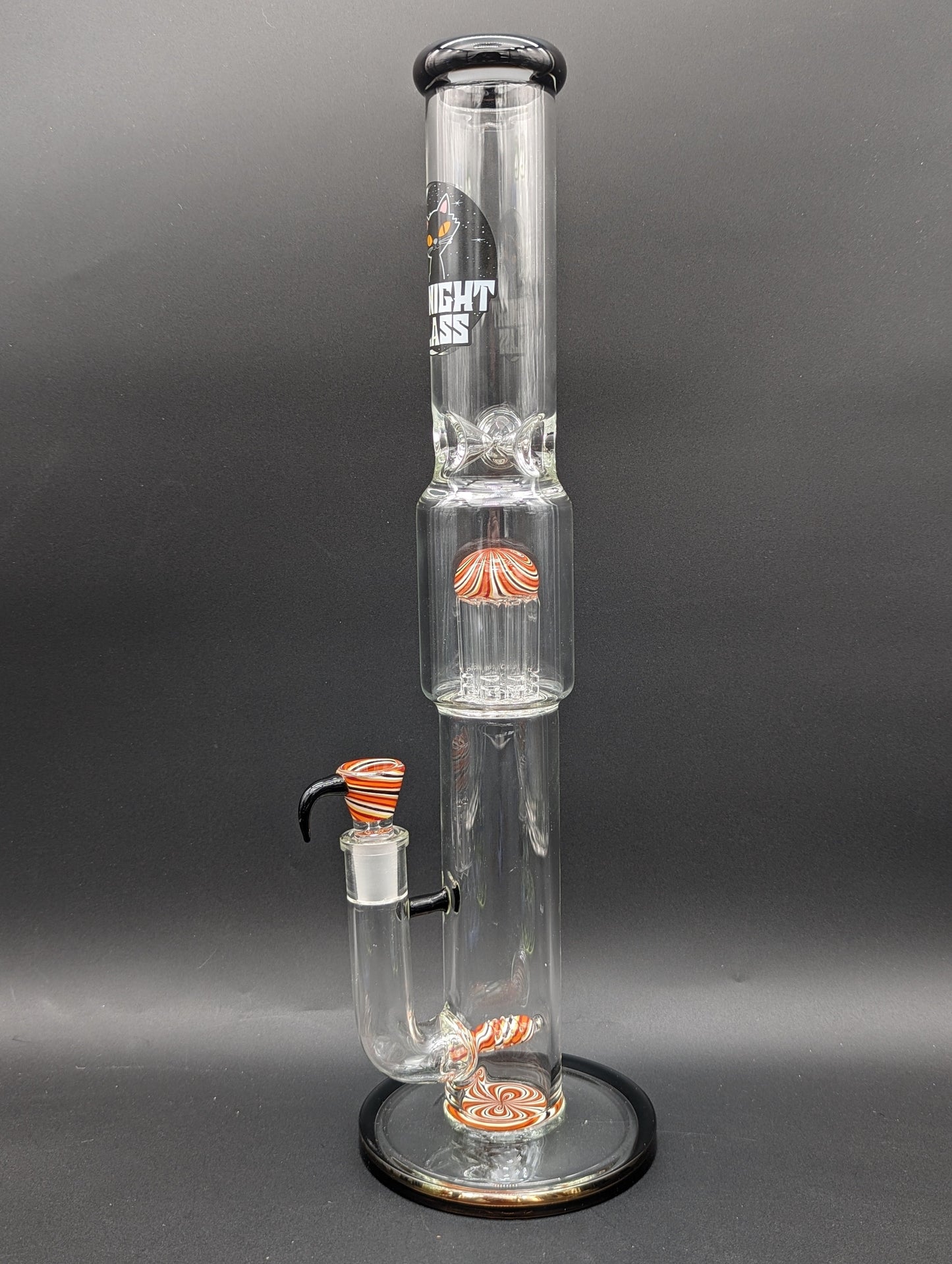 Midnight Glass 18" Worked Dual Perc Bong
