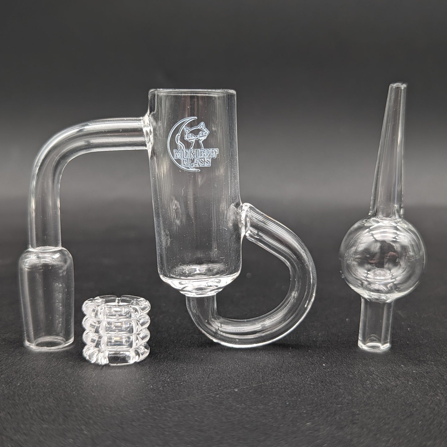 Midnight Quartz Diamond Knot Loop Banger 14mm-Avernic Smoke Shop