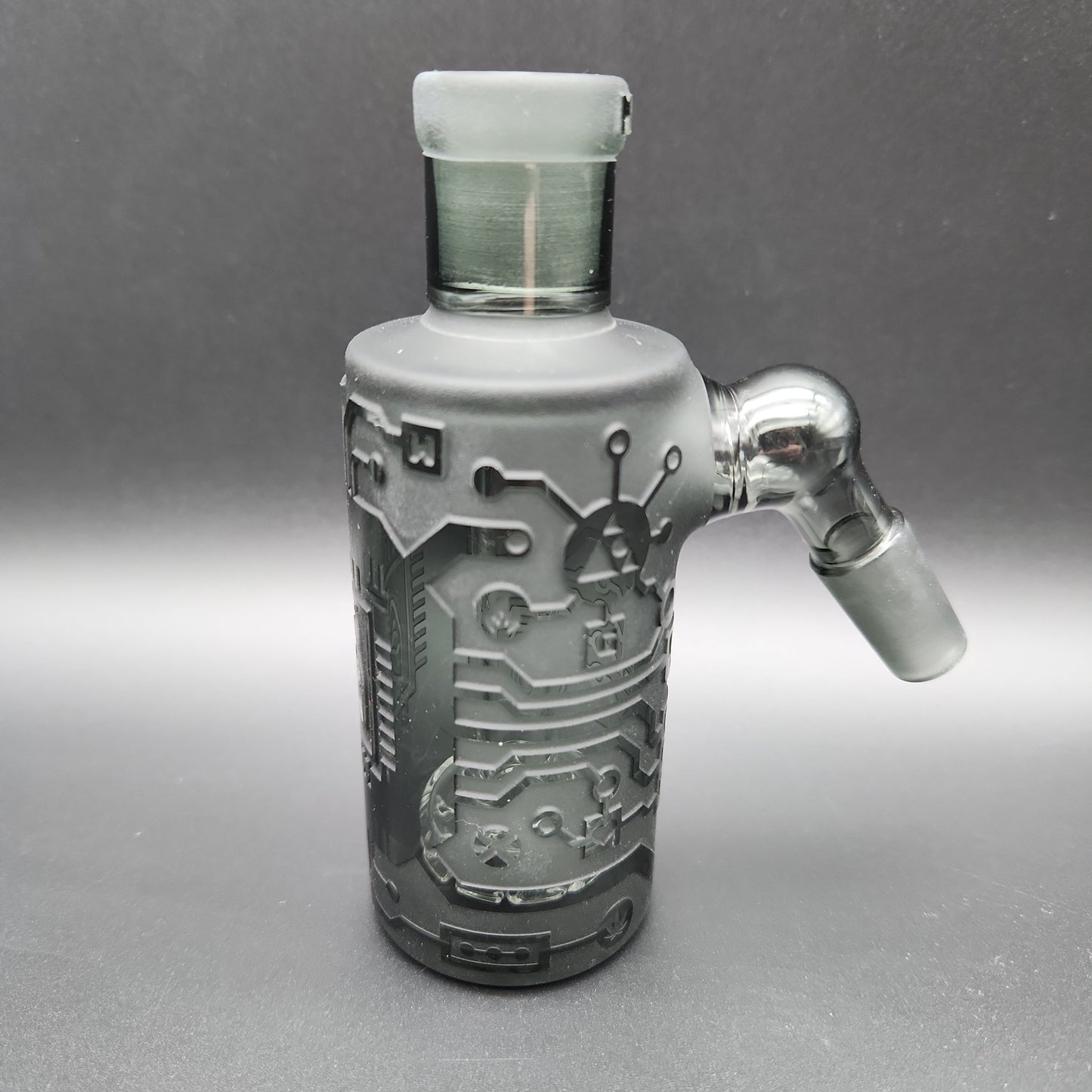 Milky Way Glass "Circuit Board" Wet Ash Catcher 14mm - Smoke - Avernic Smoke Shop