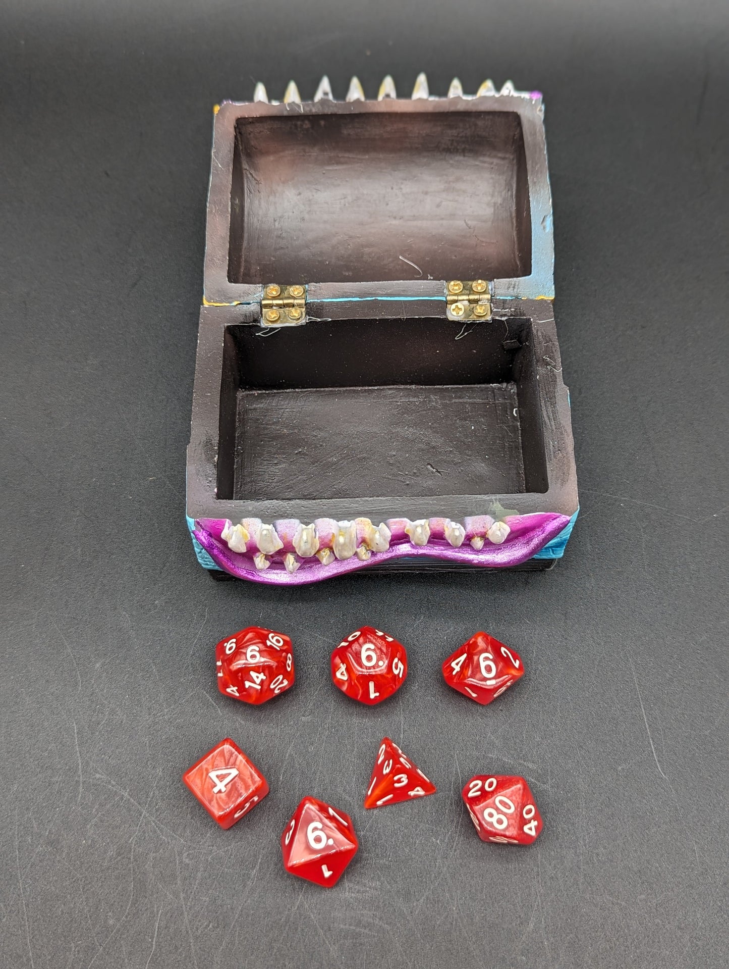 Mimic Monster Polyresin Box with Gaming Dice | 3.8" x 3.6"
