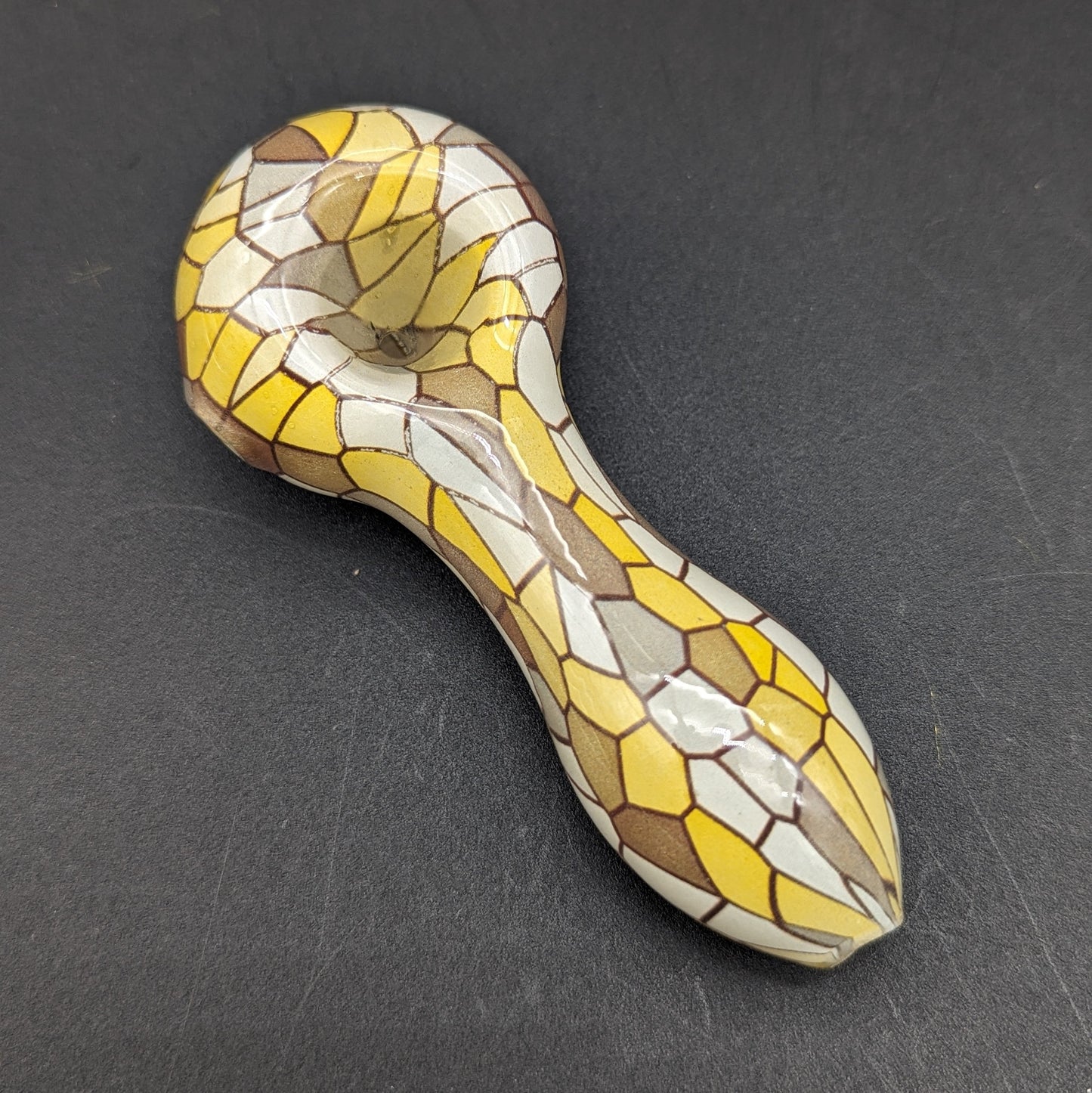 Mosaic Colorful Print Glass Spoon Pipe | 3.75"