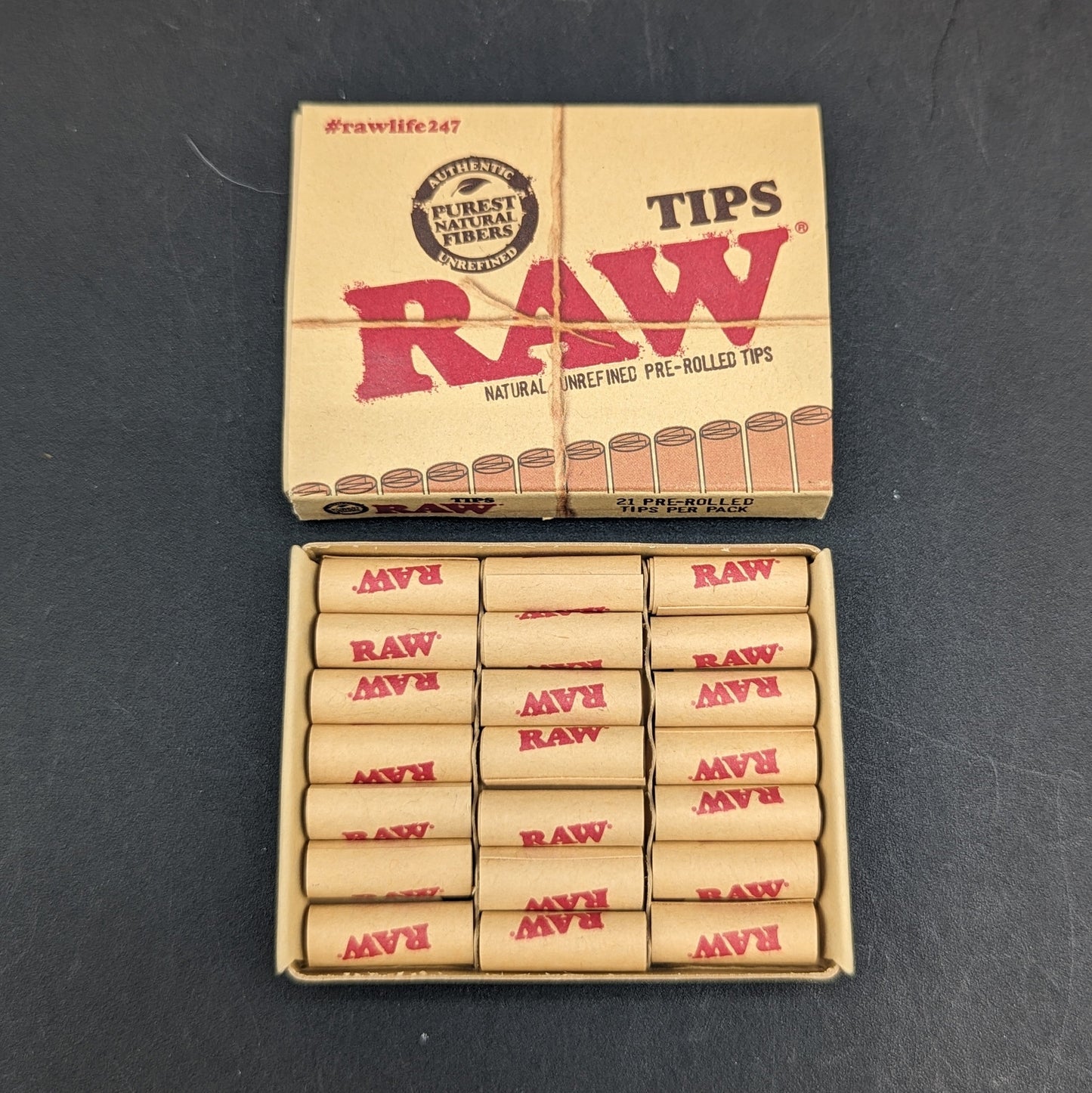 RAW Natural Unrefined Pre-Rolled Tips | 21 pieces-Avernic Smoke Shop