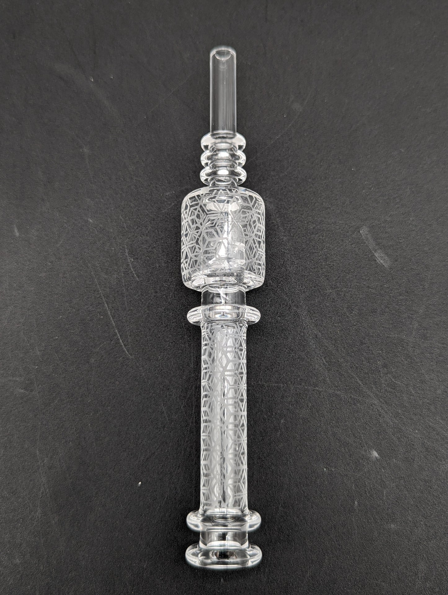 Sandblasted Quartz One Piece Dab Straw-Avernic Smoke Shop