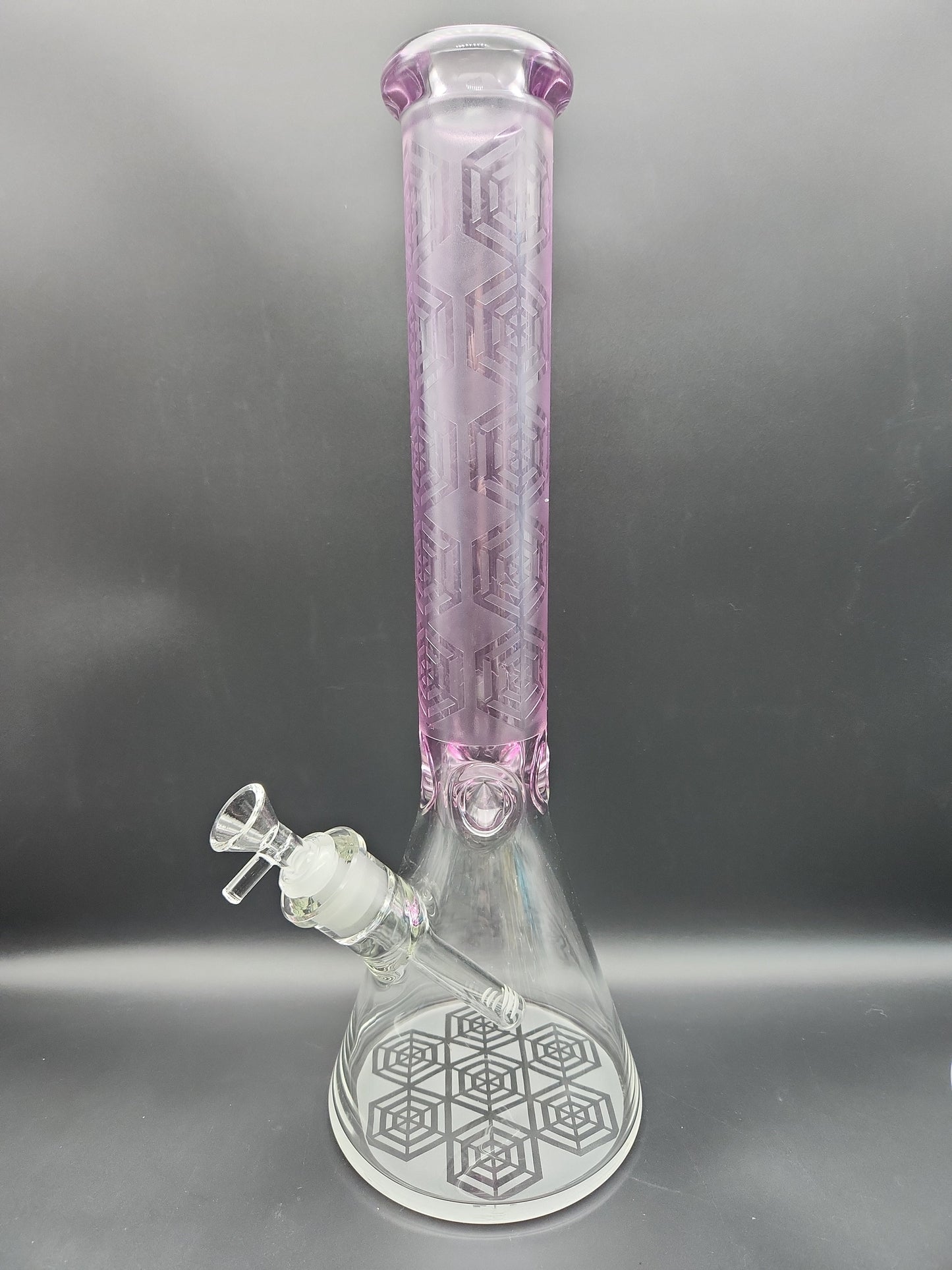 16" Etched Color Tube Beaker Bongs Purple