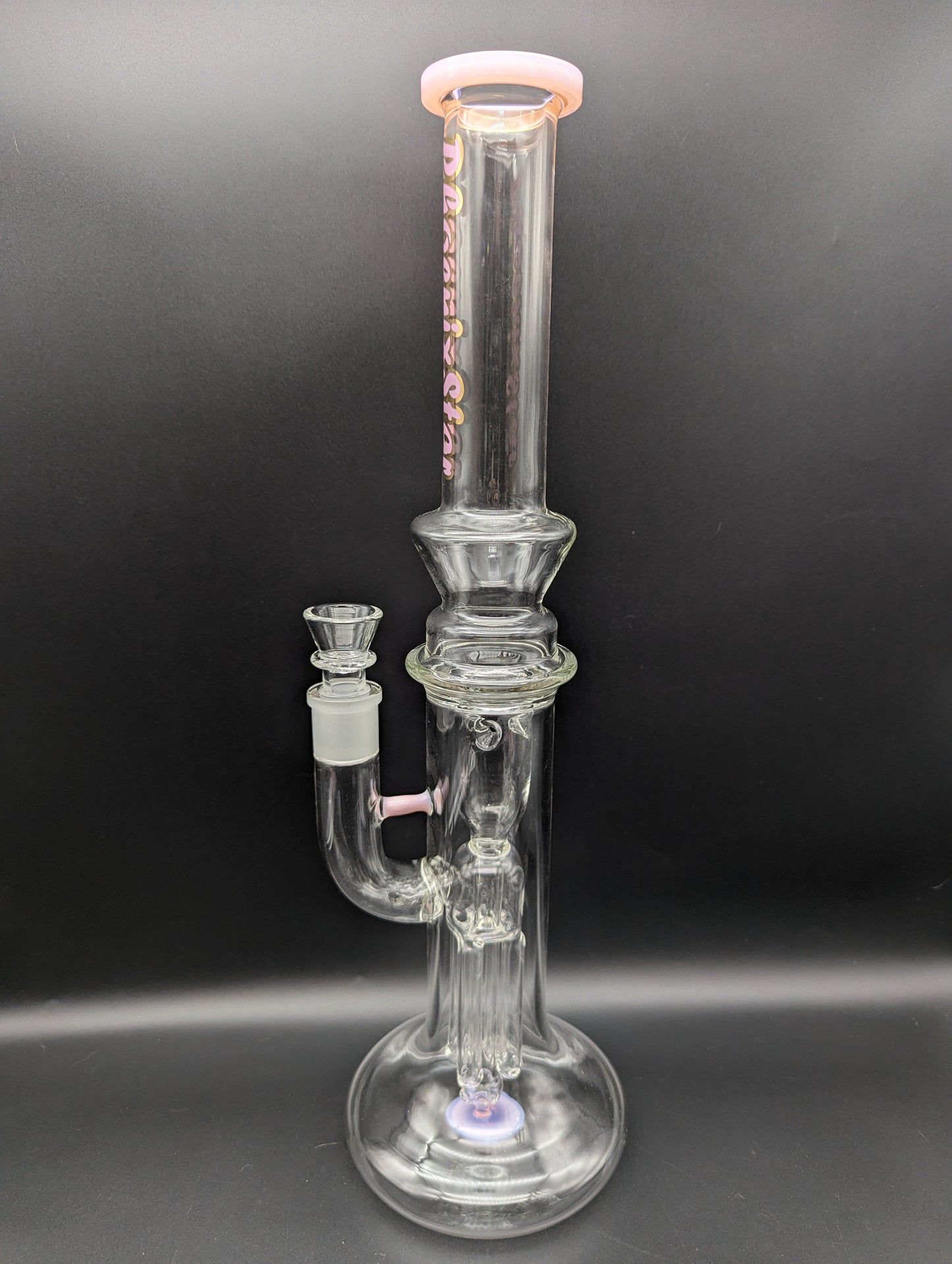 17" Hollow Foot Straight Tube Incycler - pink