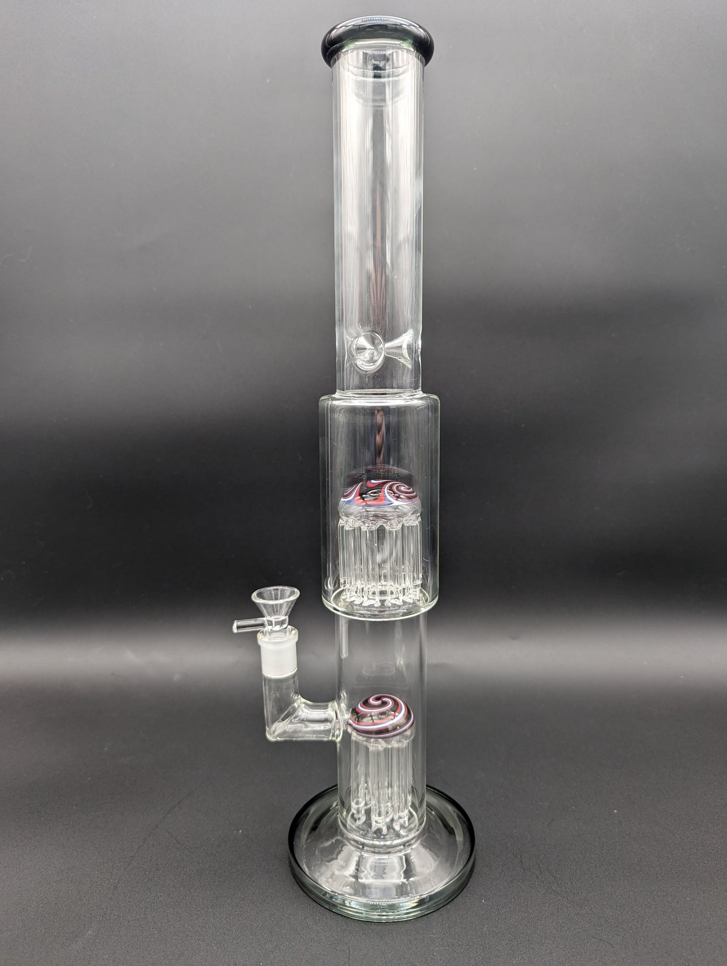 17.5" Dual Tree Perc Straight Tube w/ Worked Accents