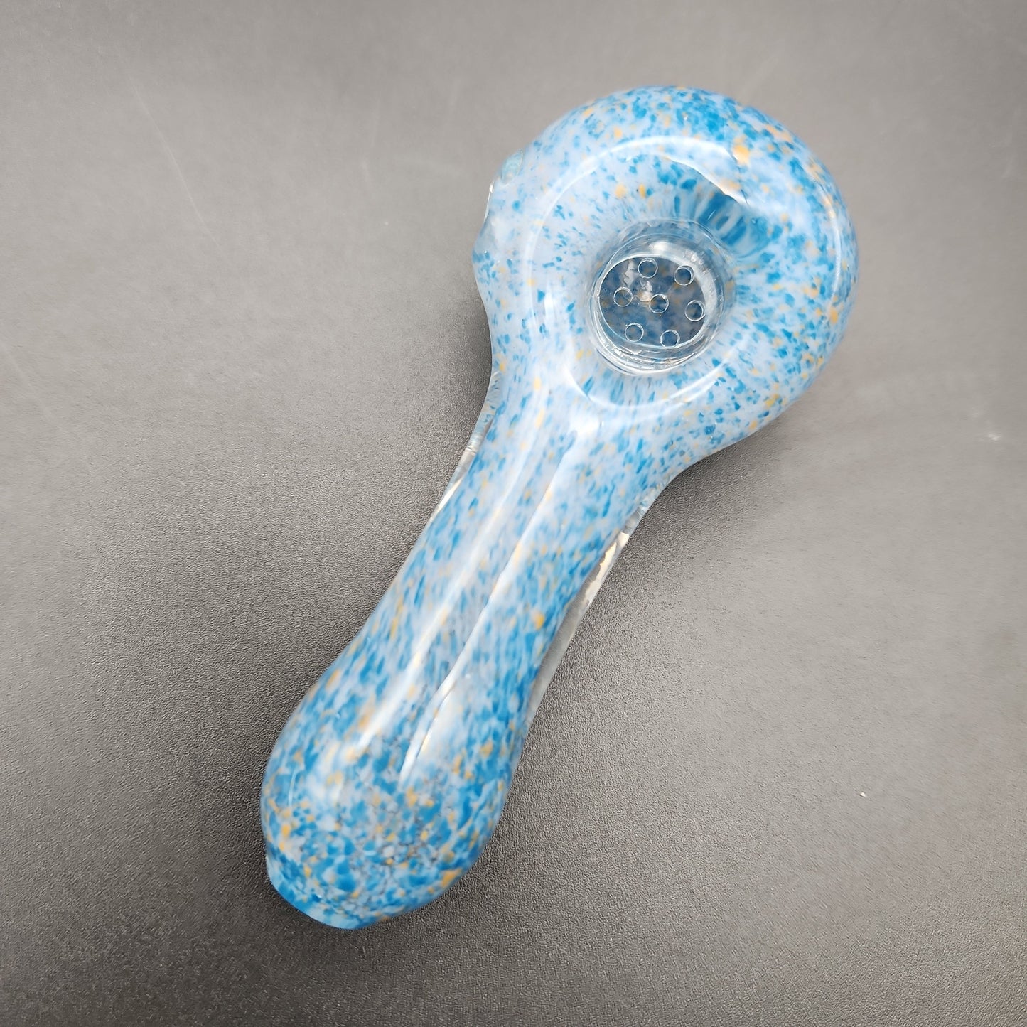 4" Fritted Color Splatter Hand Pipes w/ Glass Screen - individual pipe