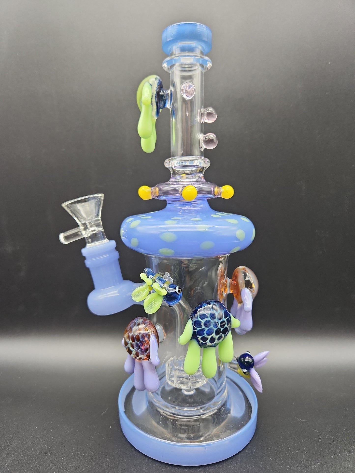 9" Dragonfly Honeycomb Drip Water Pipe blue