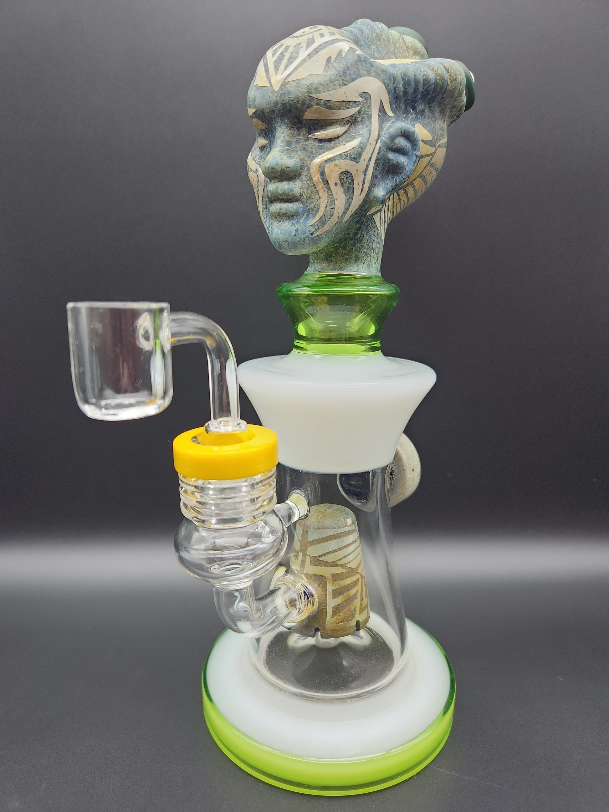 10" Aztec Alien XL Big Brain w/ Stone Showerhead-Avernic Smoke Shop