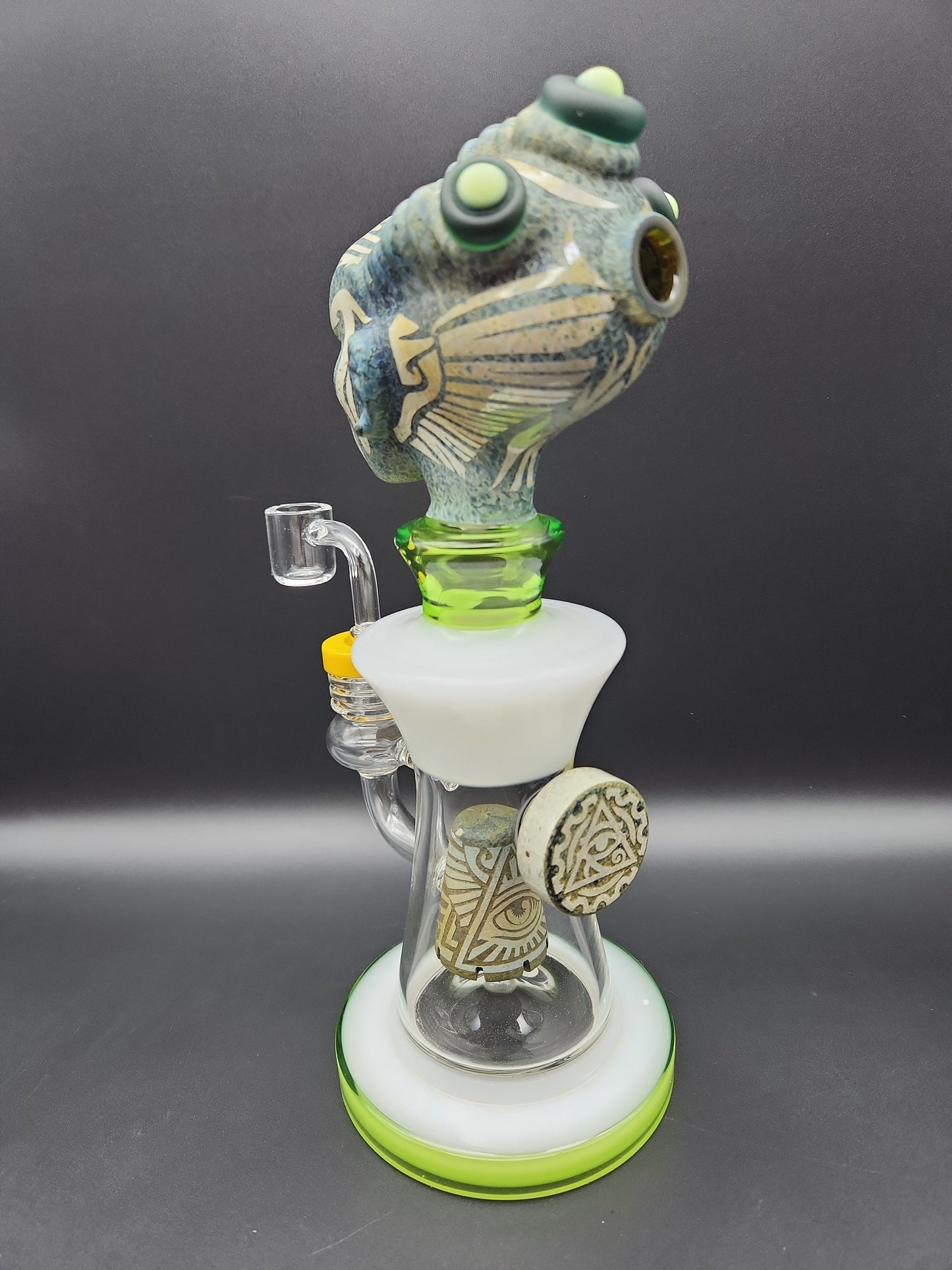 10" Aztec Alien XL Big Brain w/ Stone Showerhead-Avernic Smoke Shop