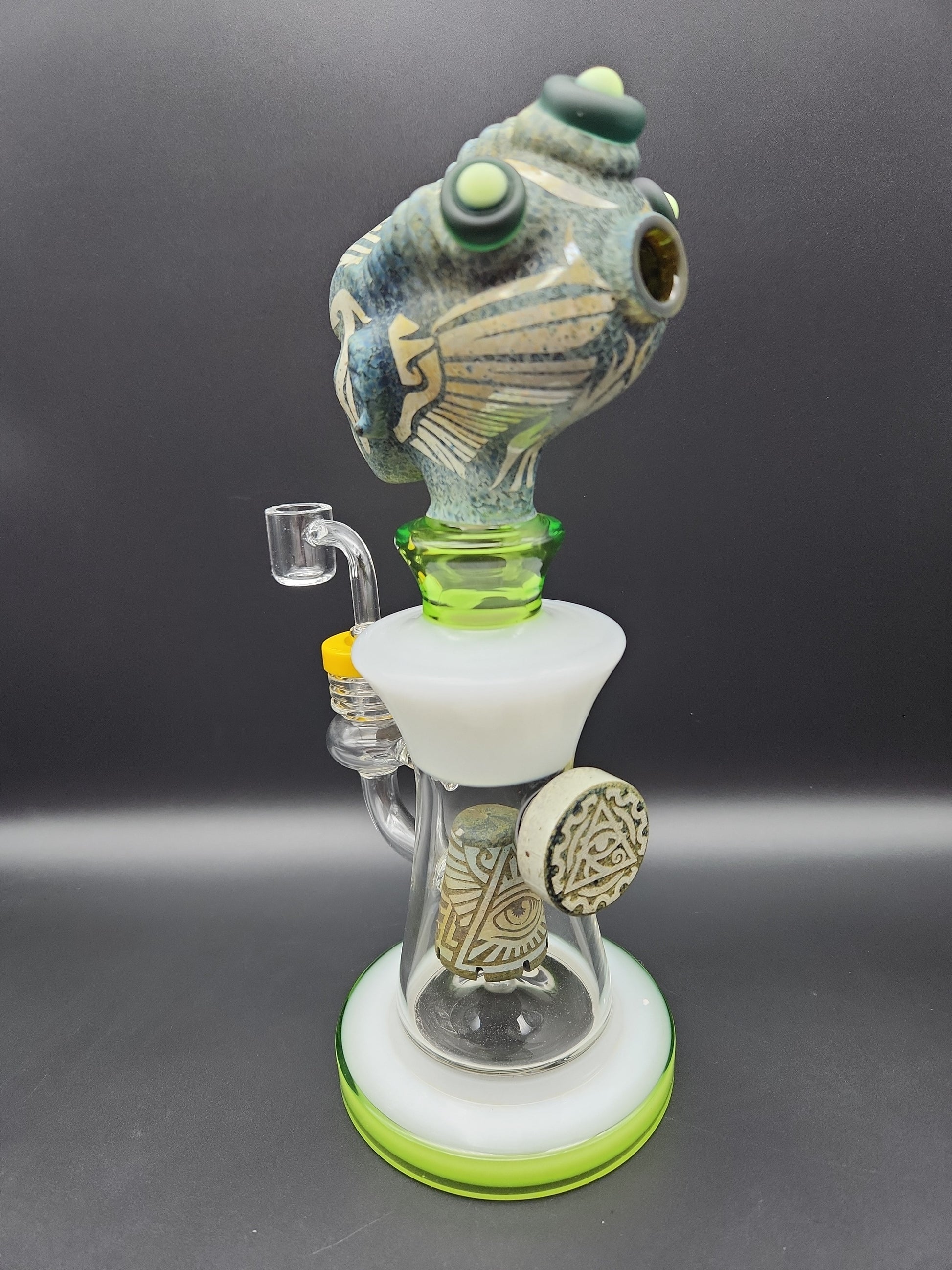 10" Aztec Alien XL Big Brain w/ Stone Showerhead-Avernic Smoke Shop