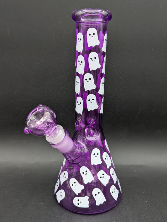 10" Ghostly Glow Beaker Water Pipe