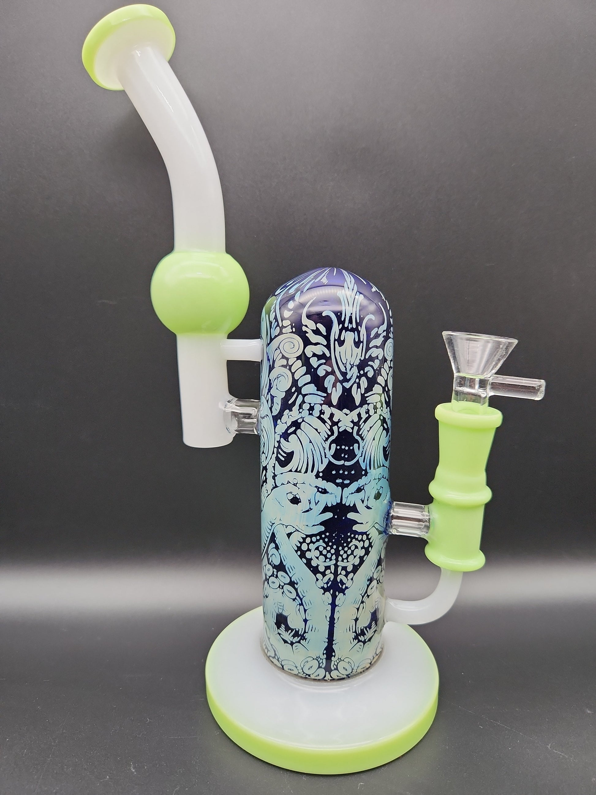 10.5" Designer Glass Sidecar Bubbler-Avernic Smoke Shop