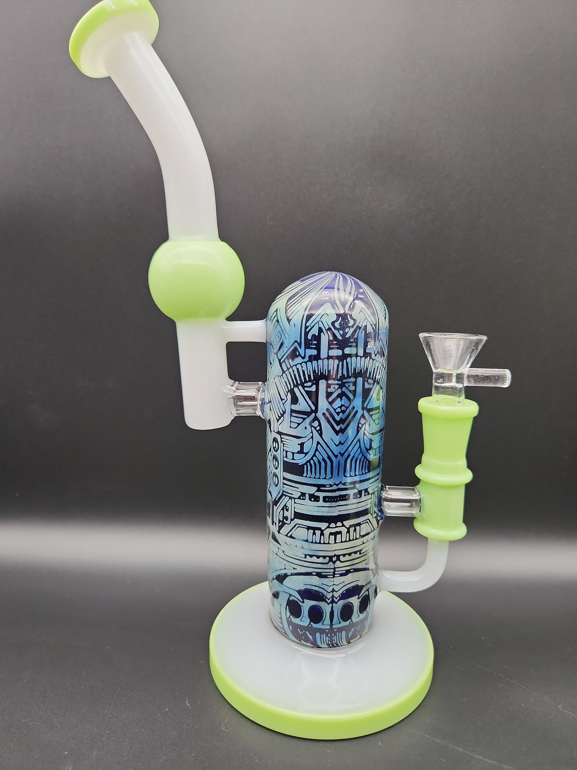 10.5" Designer Glass Sidecar Bubbler-Avernic Smoke Shop