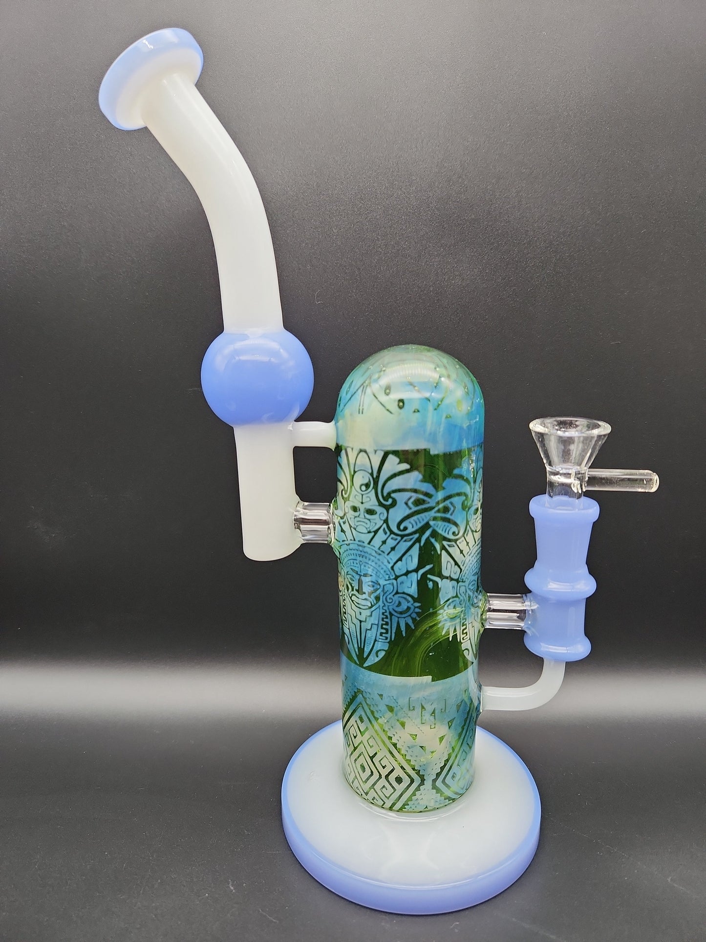 10.5" Designer Glass Sidecar Bubbler-Avernic Smoke Shop