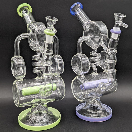 12" Barrel Chamber Coil Recycler Bong