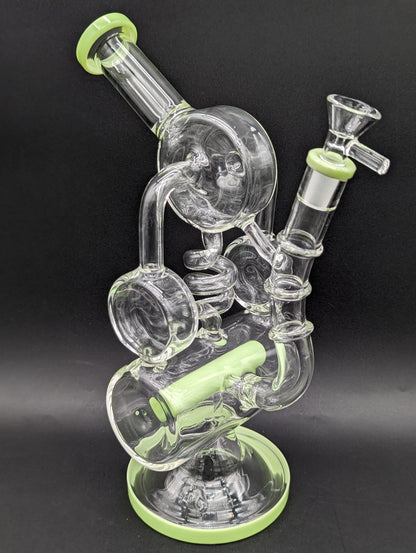 12" Barrel Chamber Coil Recycler Bong