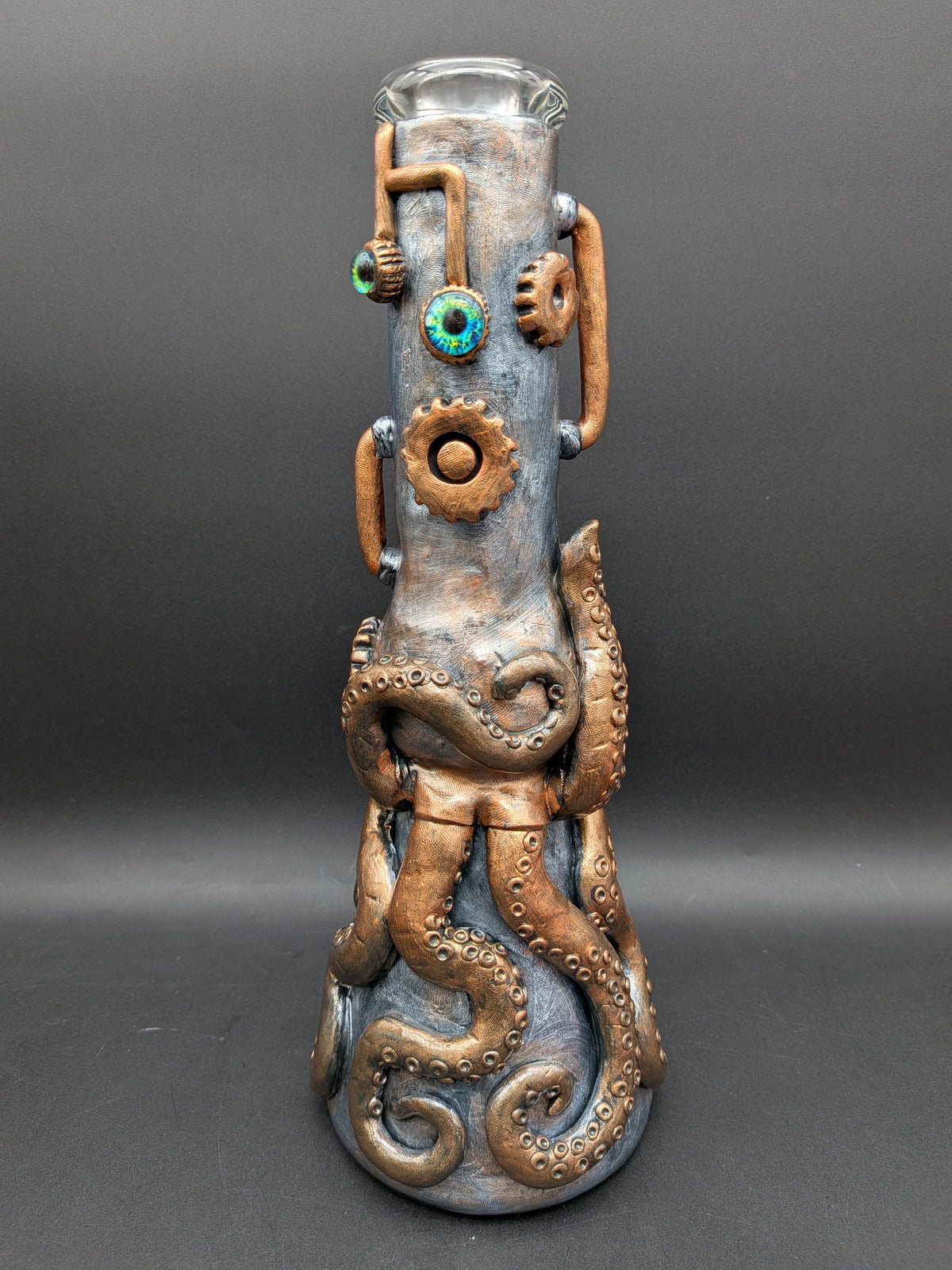 12" Steampunk Octopus 3D Beaker Bong