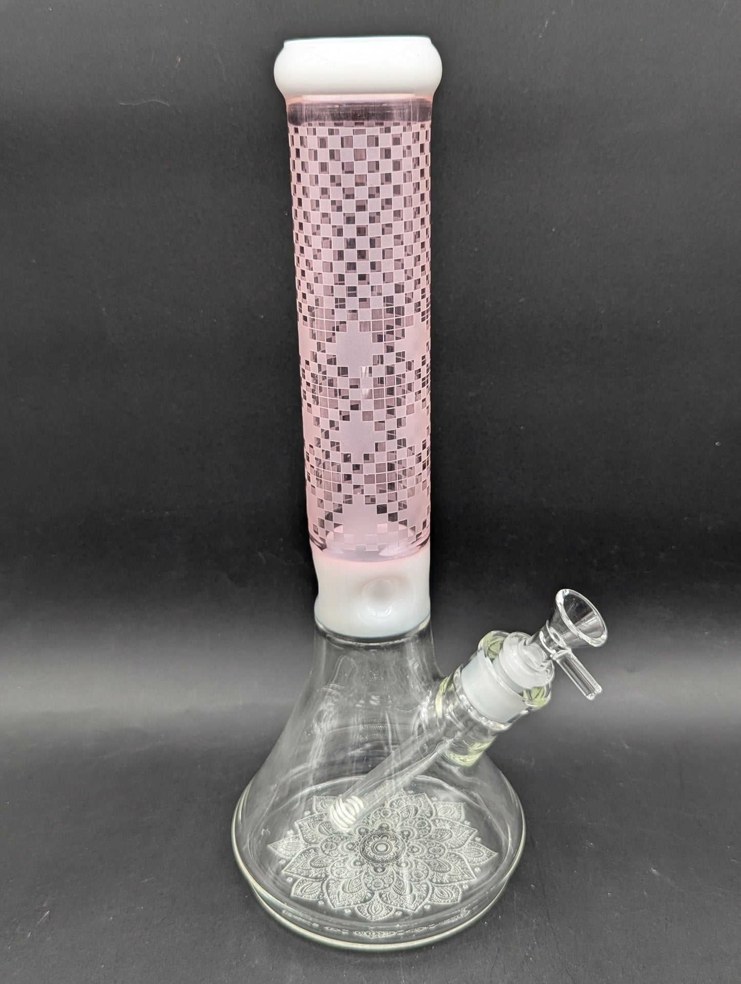 14" Checkered Mandala Beaker Bong